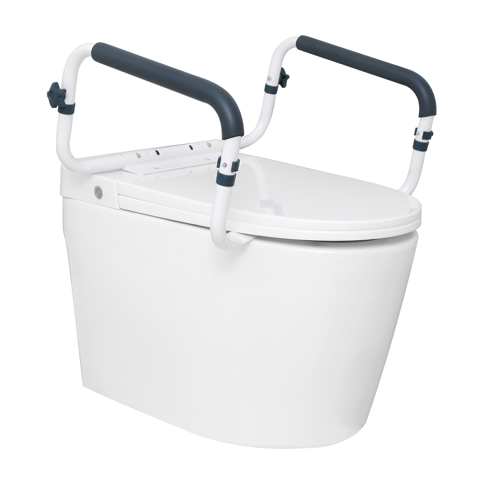 Image of Vevor Toilet Safety Rail, 300lbs Capacity Toilet Seat Frame, Adjustable Width Fit Most Toilets, , Toilet Handles Grab Bars With Padded Armrests For Handicap, Disabled, Seniors