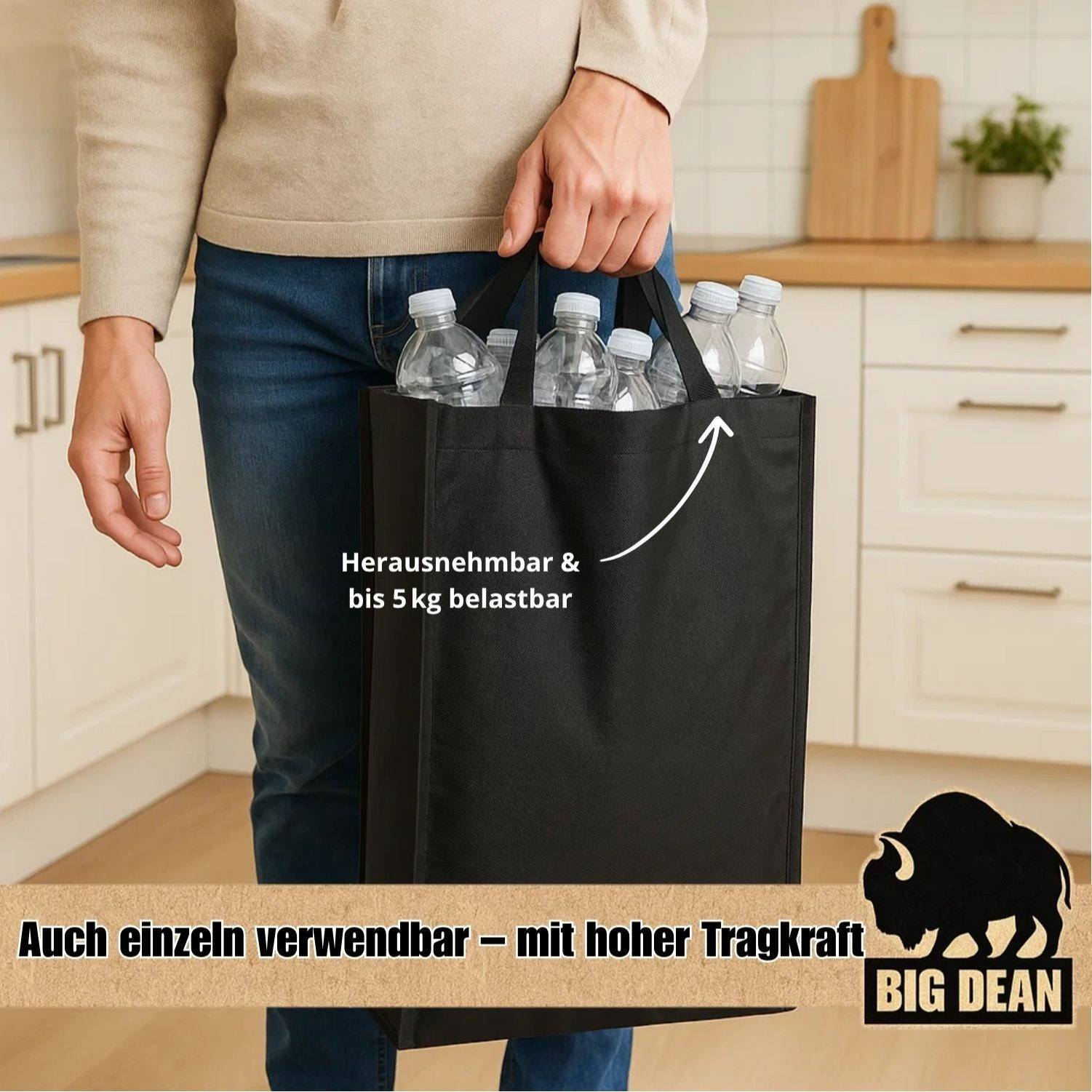 pfandflaschen sammelbehälter 100l inkl. tragetasche