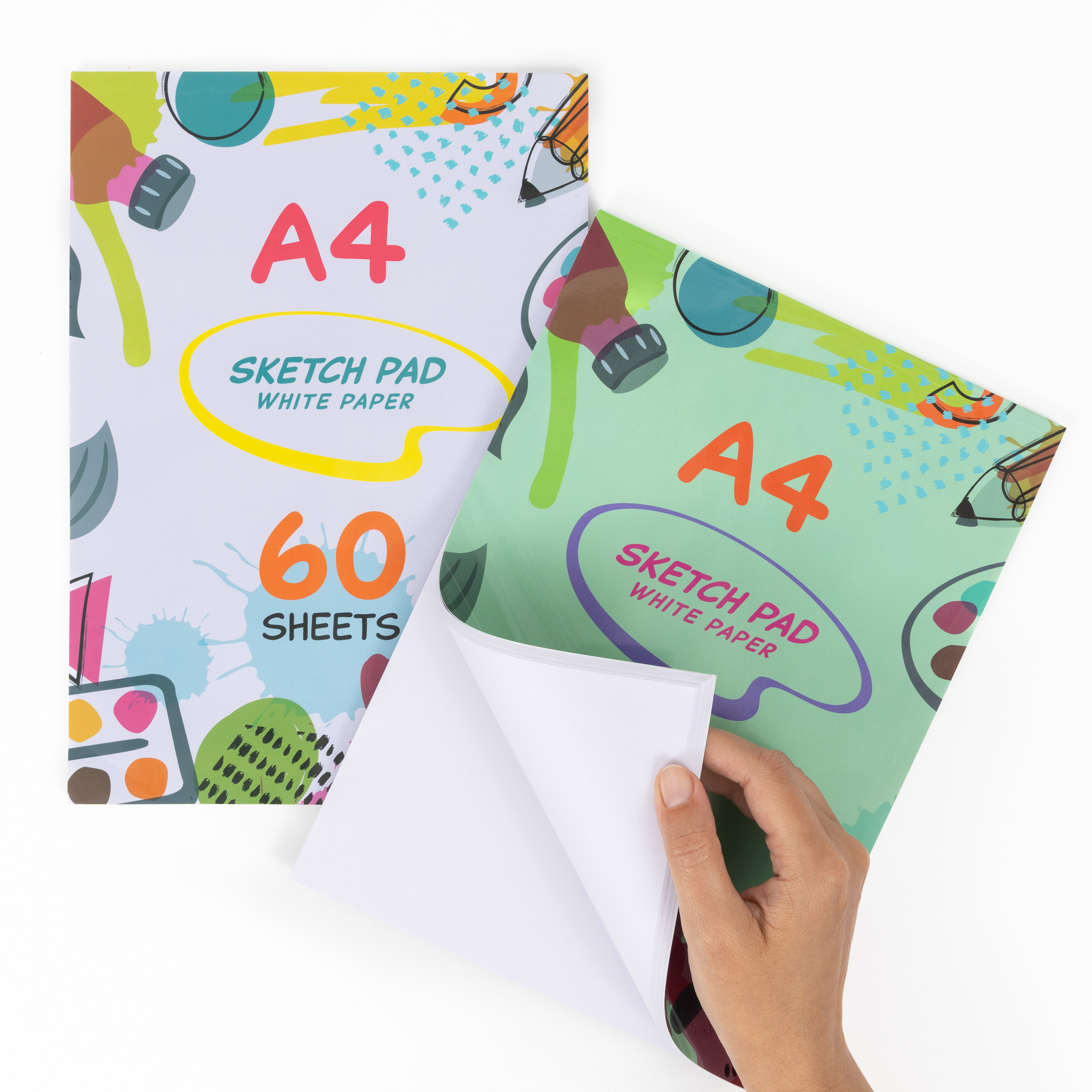 TEMU Evelay A4 2 Pack – 60 Sheets Per Pad (120 Pages Total) Paper For Drawing, Sketching, Doodling, Writing & Projects