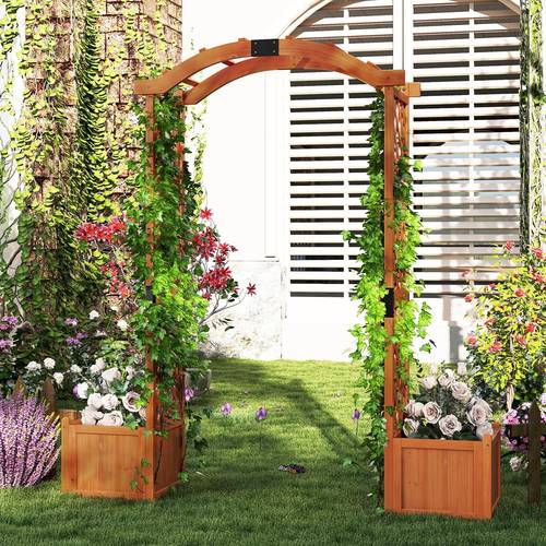 Drainage, Solid Wood Trellis for Plant Climbing Rose Vine, Wedding Arch for Ceremony Party