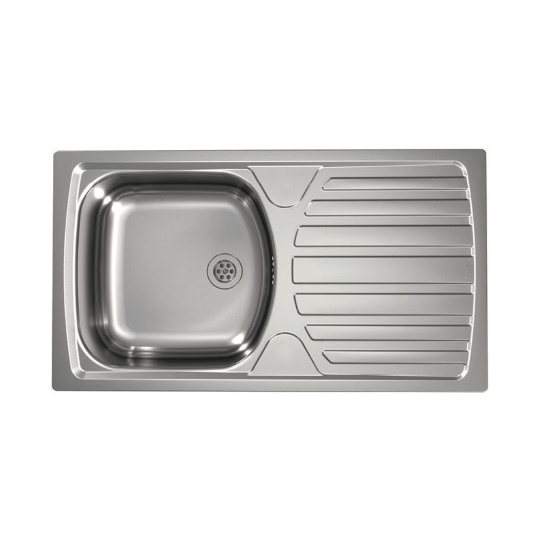 Image of Vbchome Stainless Steel Sink 78 X 44 Cm Linen Texture Built-in Sink Basin Drying Area Camping Kitchen Sink Drain Set For 71 Without Faucet Hole