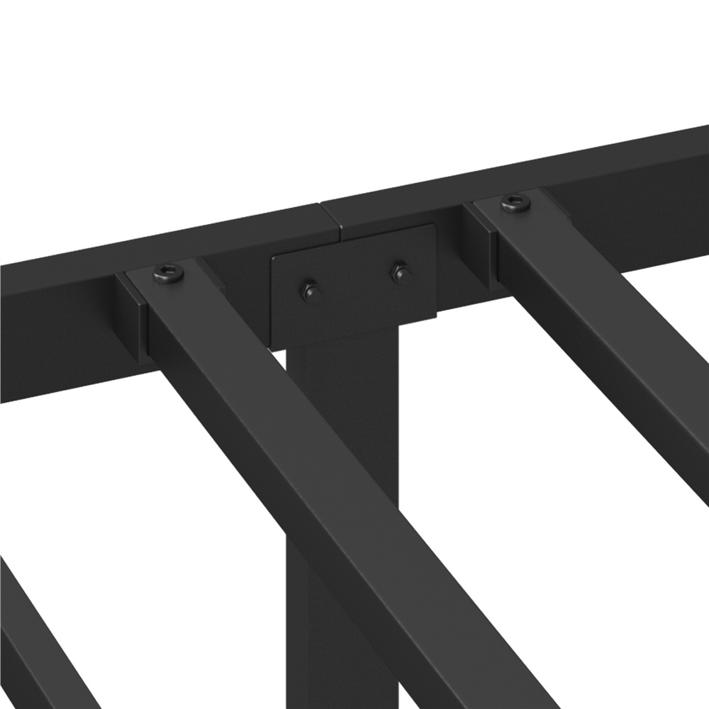Costoffs Metal Platform Bed Frame, Metal Bed Foundation, Vintage Bed Frame, Black/White Metal Bed with Headboard, No Box Spring Required, Single/Double/King Size Metal Bed, Easy Assembly
