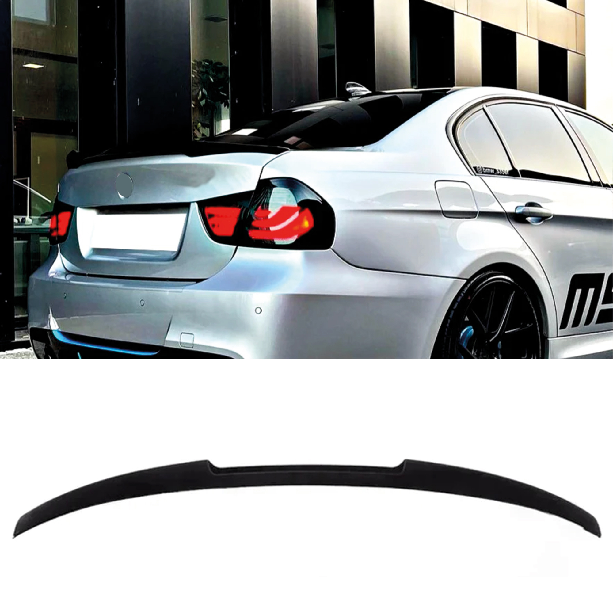 Rear Spoiler For E90 M4 Style 2005-2012 320d 335i 335d Gloss Abs Plastic Enhances & Style, Car Exterior Upgrade | Dynamic Design | Highquality Spoiler