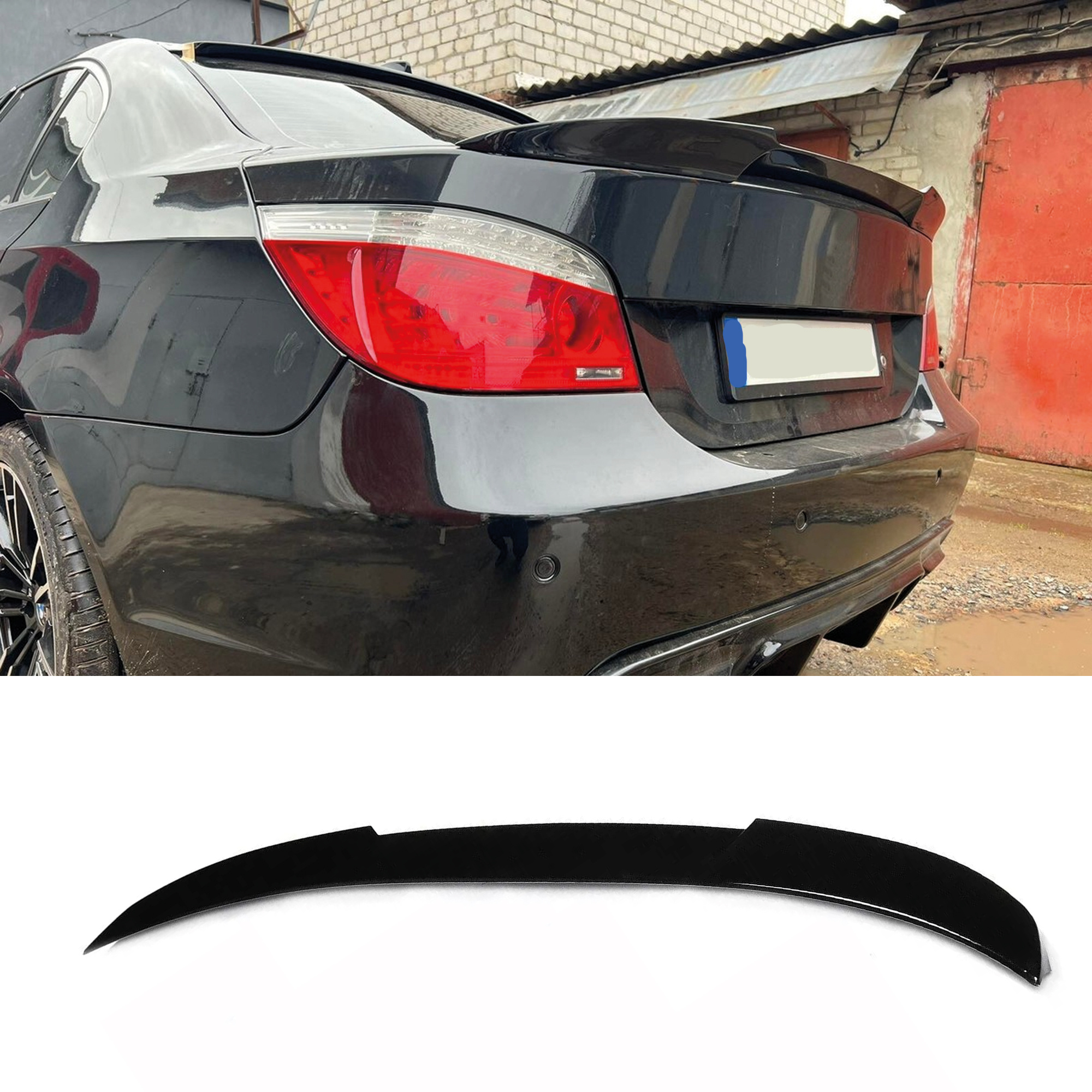 TEMU Aileron Arrière pour BMW E60 Série M4 2004-2010 520i 530 Noir Piano Brillant en Plastique ABS, Améliore l'Aérodynamique et , Upgrade Extérieur