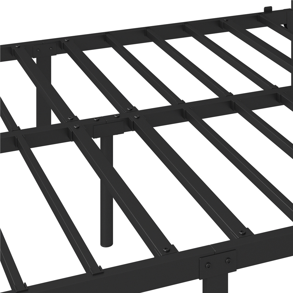 Costoffs Metal Platform Bed Frame, Metal Bed Foundation, Vintage Bed Frame, Black/White Metal Bed with Headboard, No Box Spring Required, Single/Double/King Size Metal Bed, Easy Assembly