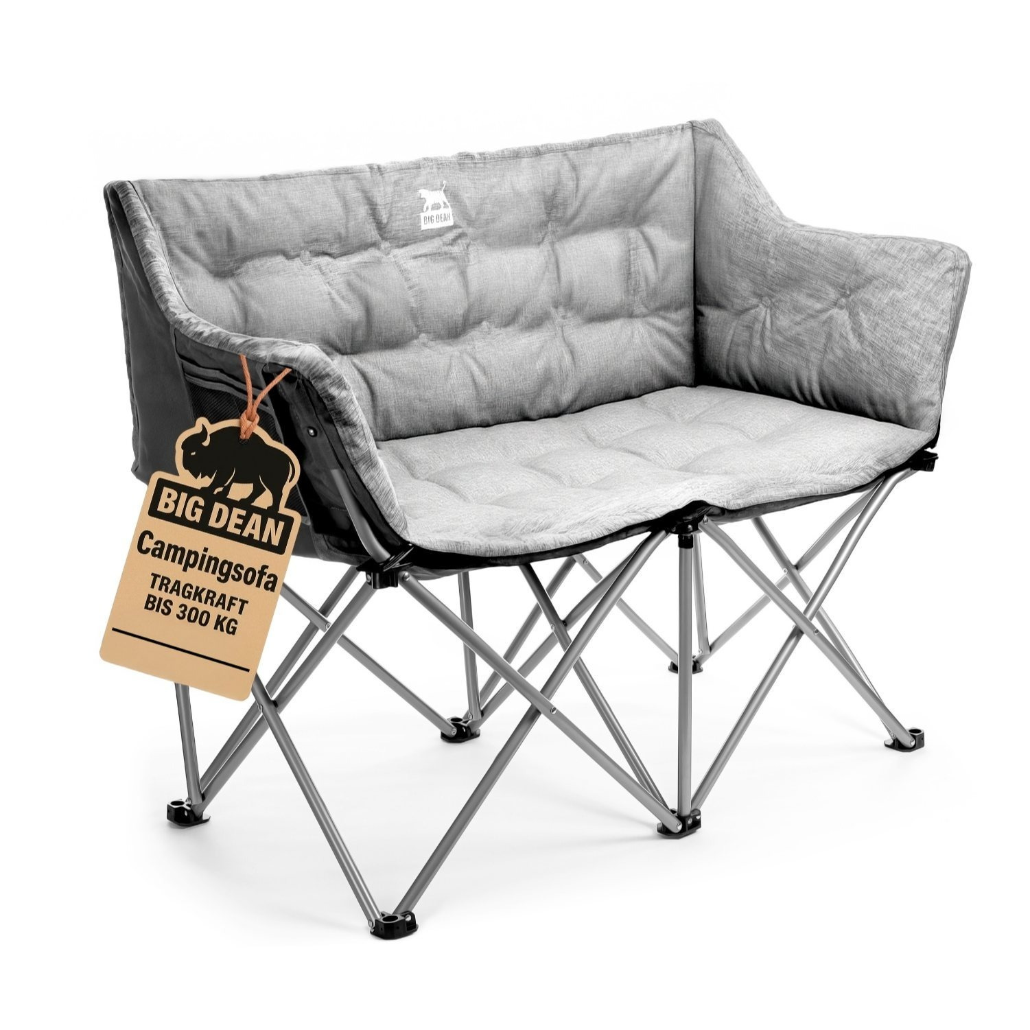 Image of Folding Camping Chair For 2 People, 300kg Load-bearing, Soft-padded Camping Sofa Camping Chair Camping Sofa