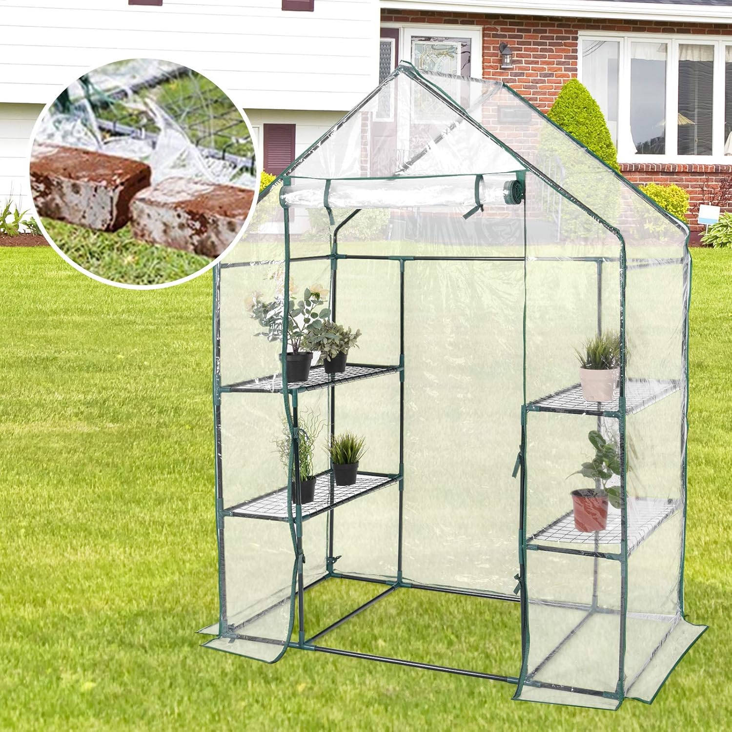 Image of Durable Pvc Cover, Portable Mini Greenhouse For Outdoors Indoors, Winter For Garden Yard
