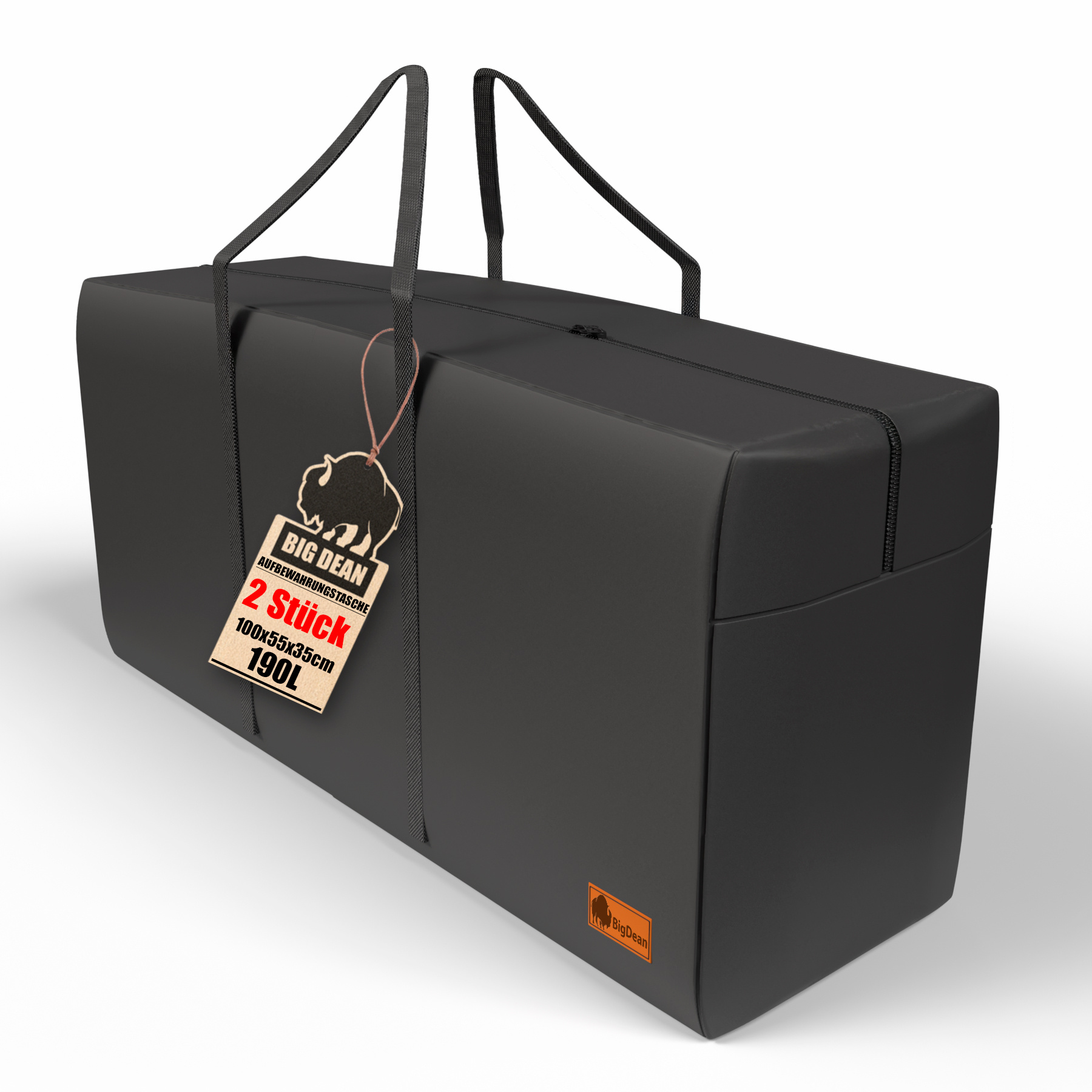 TEMU 2pcs Of Extra Large Storage Bag 100×55×35 Cm – Foldable Carrying Bag With Zipper – Storage For Clothing, Bedding, Moving, Camping And More 190 L