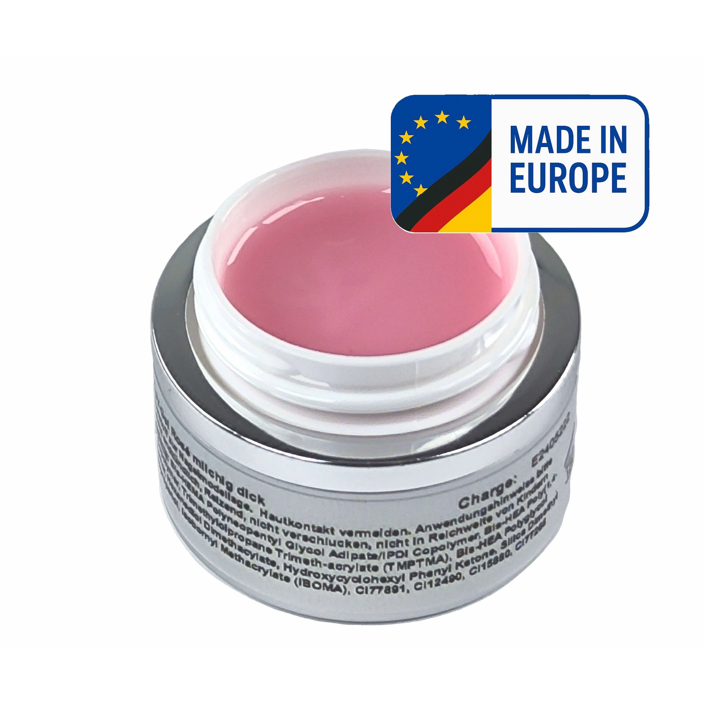 Premium Fiberglass Gel Pink 15 Ml - Uv/led Building Gel - Natural Pink - Aluminum Container