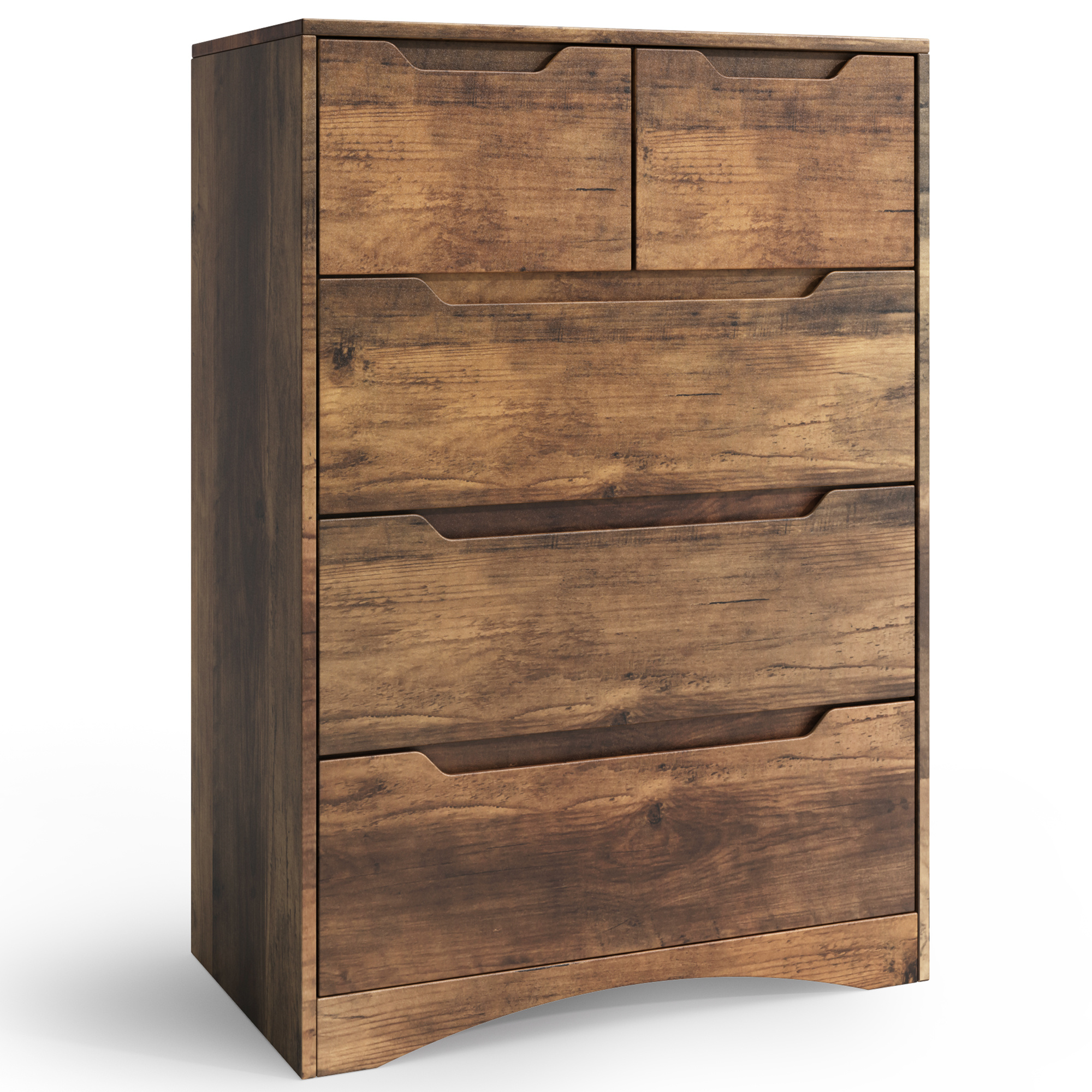 Image of Retro 5-drawer Dresser 72x41x94 Cm For Bedroom Or Living Room