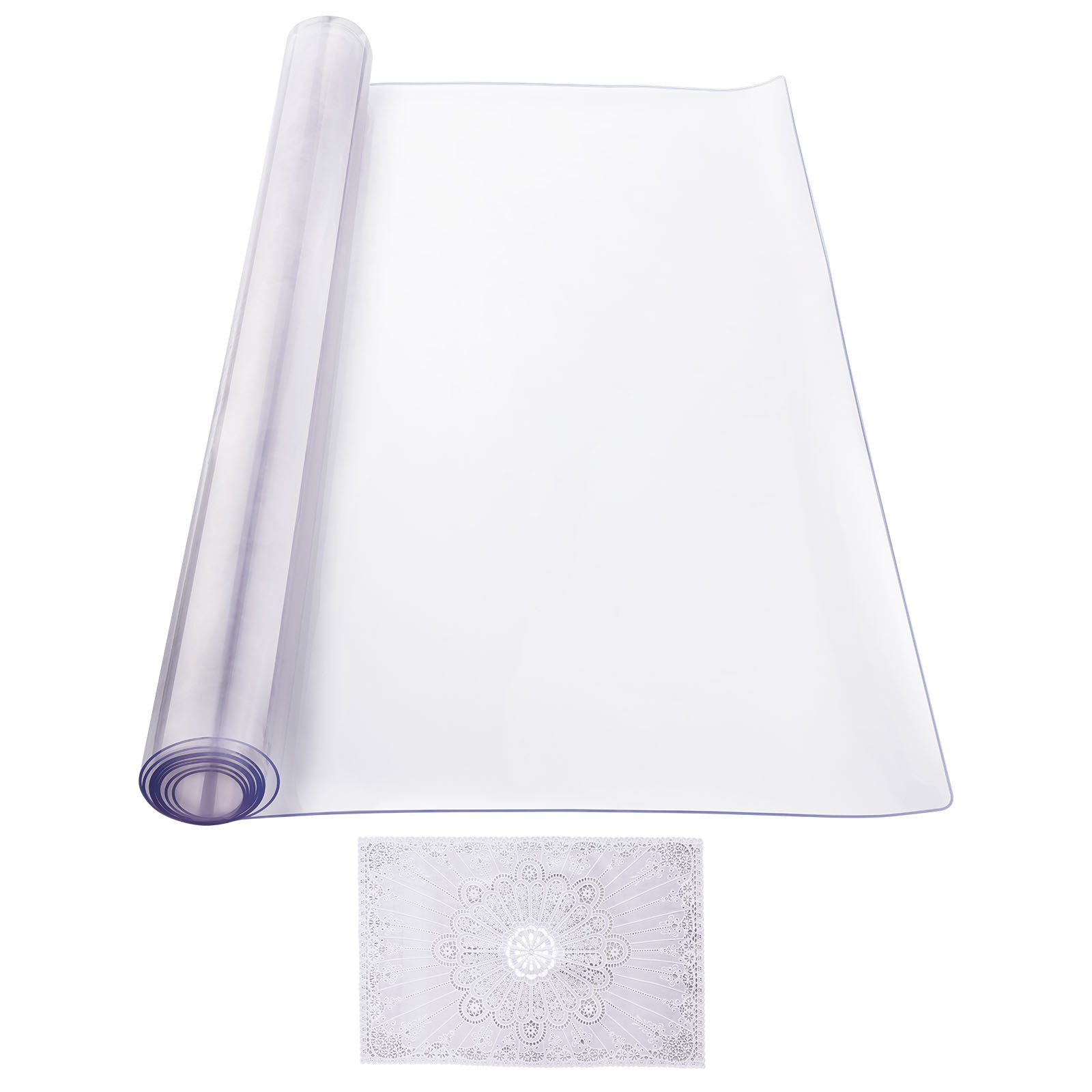 TEMU Protector de Mesa VEVOR de PVC 42x72 Pulgadas, Plástico Transparente, 2.0mm de Grosor