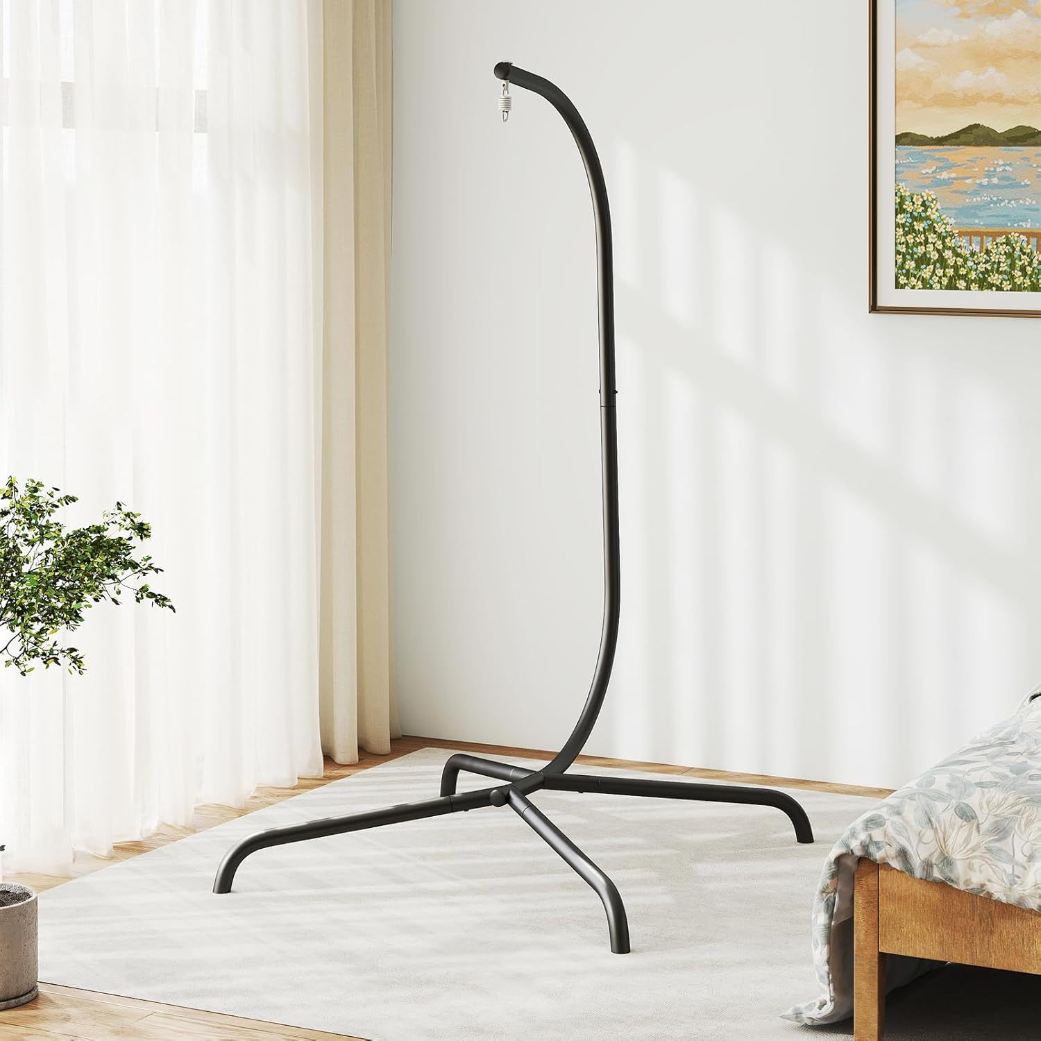 Hammock Chair Stand Only, Heavy Duty Metal Hanging With Spring Hook, 180 Kg