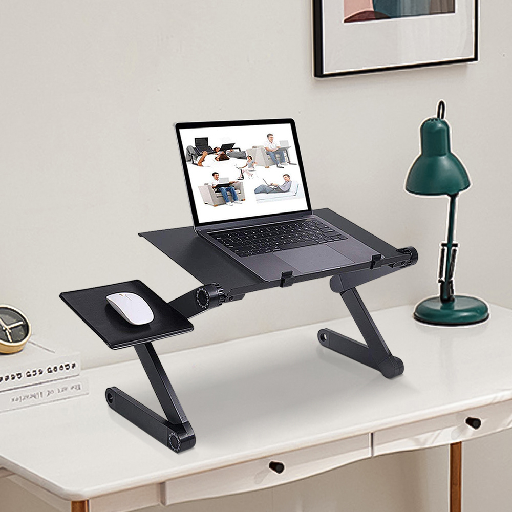 E-shop Laptopständer, Verstellbarer Laptopständer, Geeignet für Schlafzimmer und Wohnzimmer, Schwarz