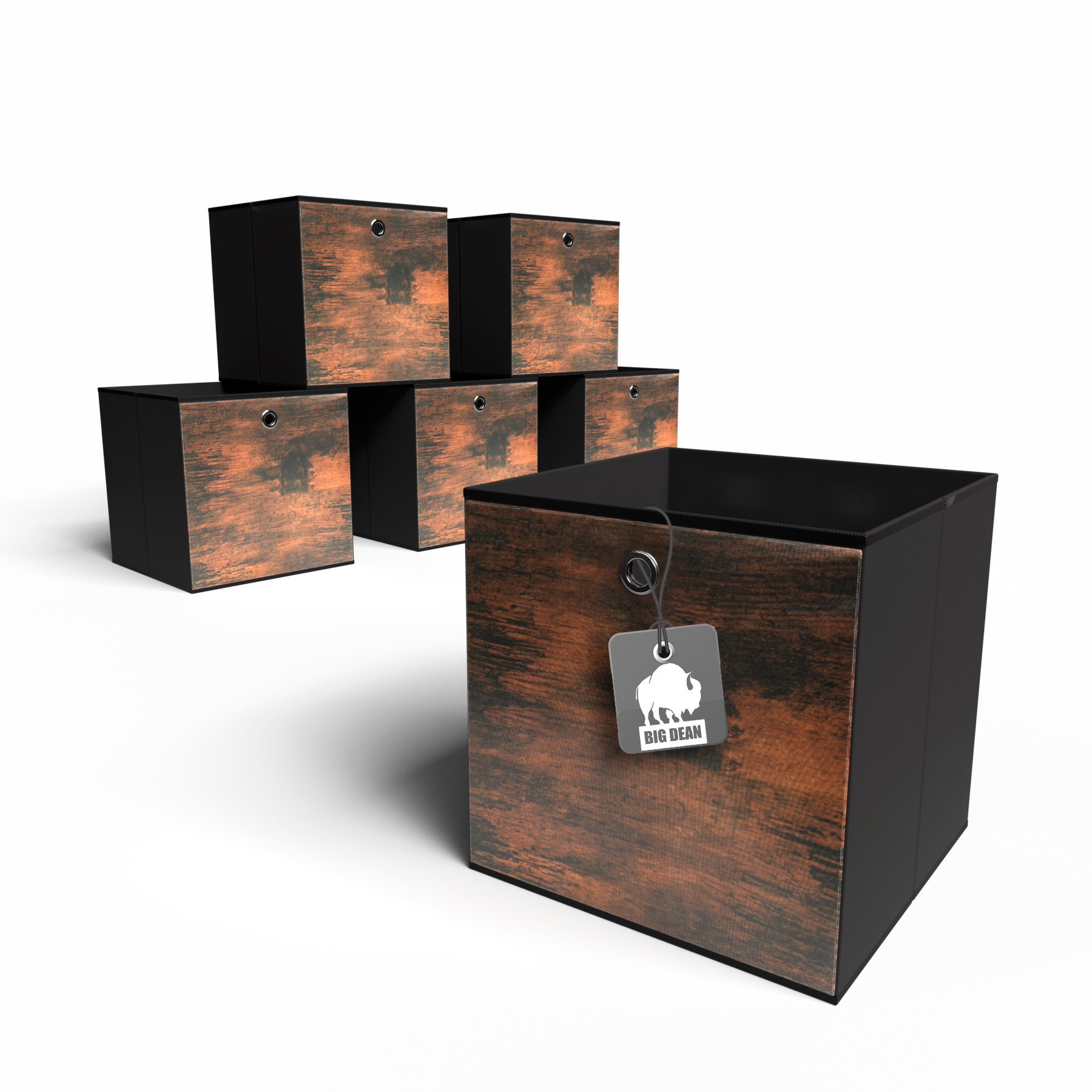 TEMU 6pcs Of Storage Box 30x30x30 Cm Ideal For Cube Shelves – Foldable Box Organizer With Reinforced Bottom Bigdean