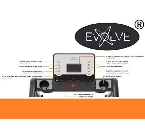 Electric Motorised Auto Incline Treadmill Running Machine Automatic Adjustable Incline Foldable Exercise Machine with Bluetooth, Fitness App