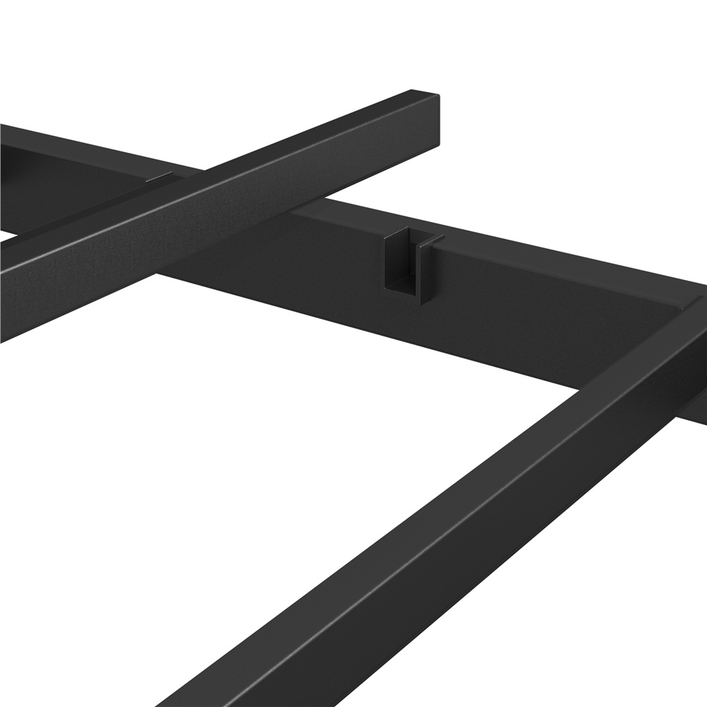 Costoffs Metal Platform Bed Frame, Metal Bed Foundation, Vintage Bed Frame, Black/White Metal Bed with Headboard, No Box Spring Required, Single/Double/King Size Metal Bed, Easy Assembly