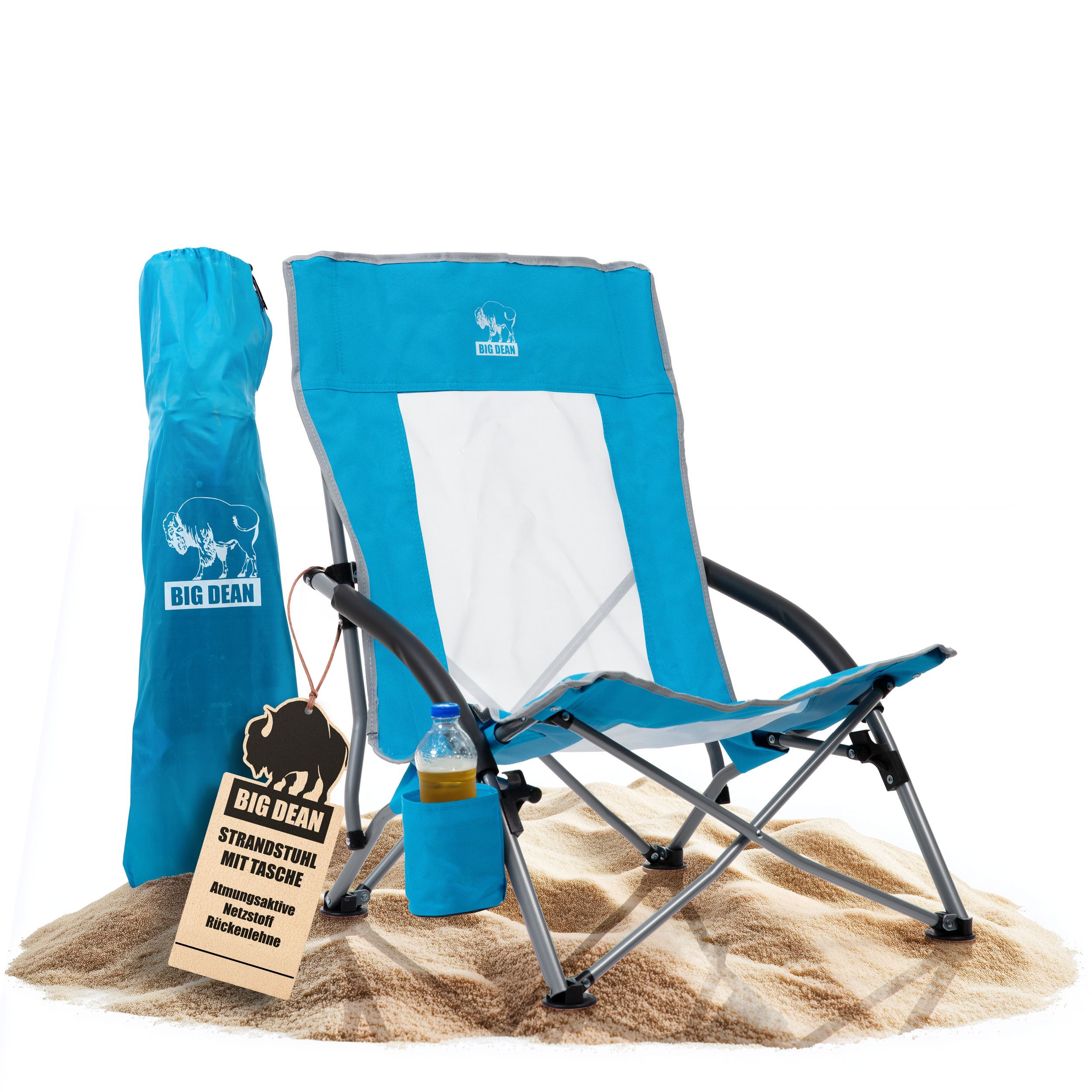 TEMU Bigdean Folding Beach Chair Lightweight Stable With Cup Holder