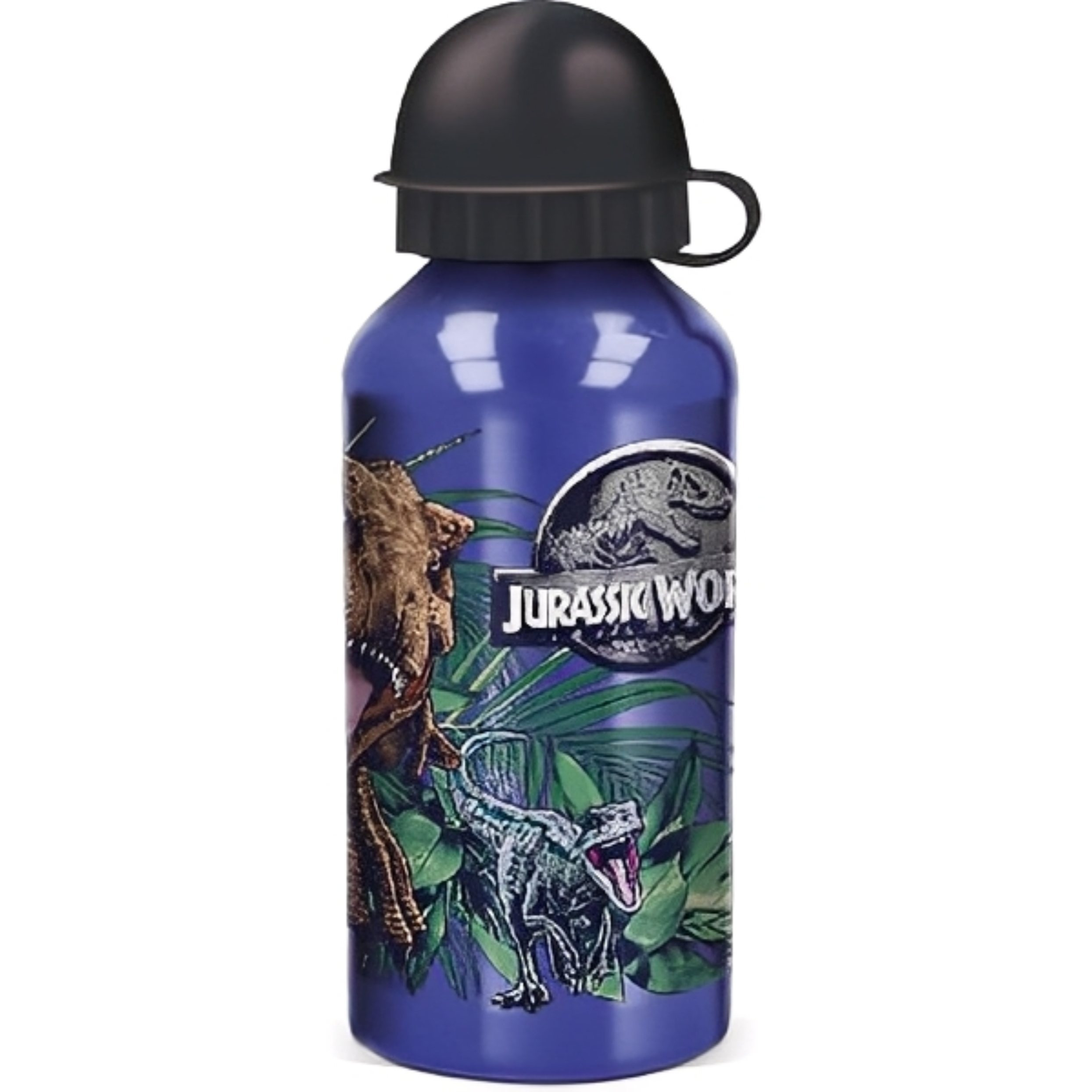 TEMU Botella de Agua Escolar de World - Botella Deportiva de Aleación de Aluminio para Niños, 400ml con Pico Retráctil - Dinosaurios