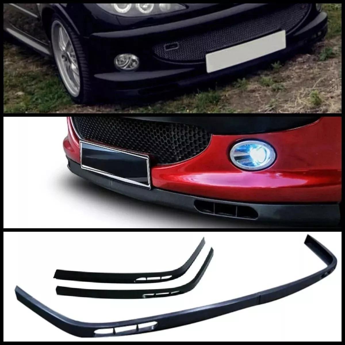 Image of For Type Front Bumper Splitter Lip 2 Pc Matte Black Autovision