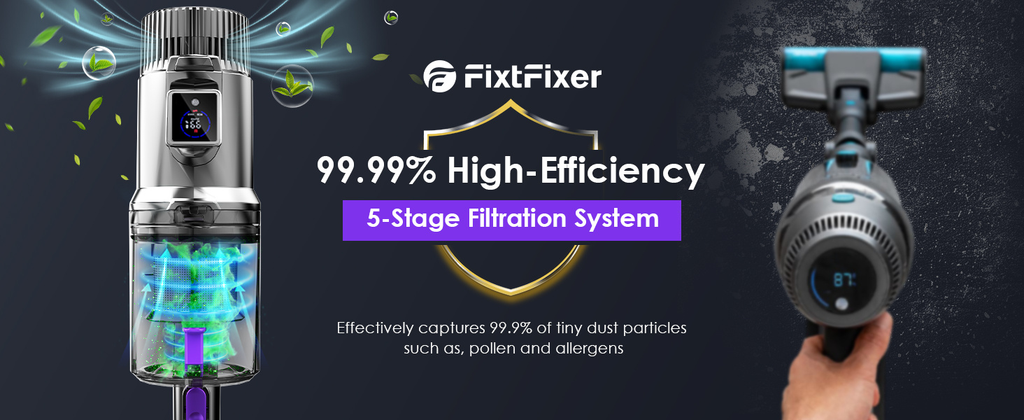 60000PA 65-Minute Cordless Vacuum Cleaner, Wall-Mounted Rechargeable Cordless Vacuum Cleaner, LED Display with Intelligent Digital Indication, 8*2200Mah Battery Capacity, HEPA*3, Telescopic Tube, Flexible Brush Head Adjustment, Suitable for Carpets, Pet Hair And Hardwood Floors