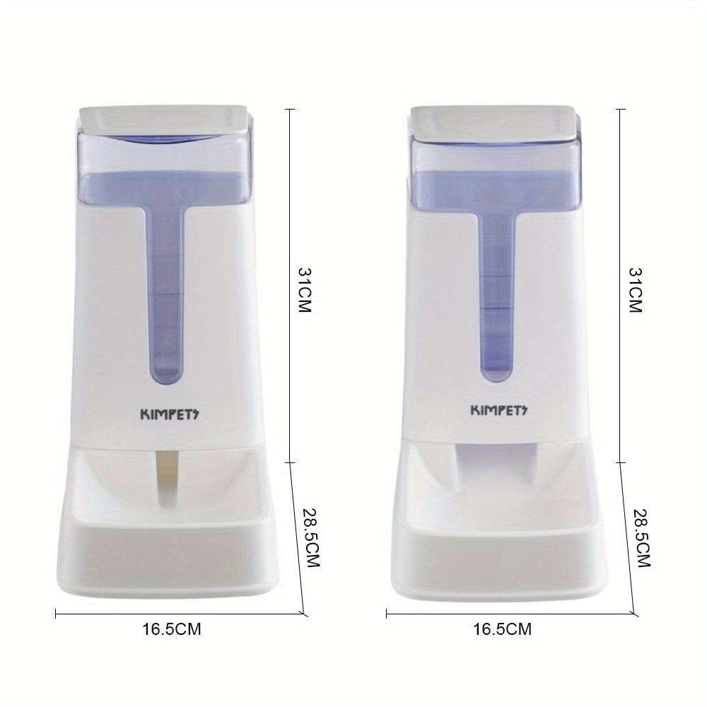 Dog Cat Food Feeder and Waterer Set, 16.5*28.5*31cm Dog Cat Water and Food Dispenser, Pet Water Dispenser Pet Feeder for Small Medium Dogs, Puppy and Cats, 2 PCS/PACK, White