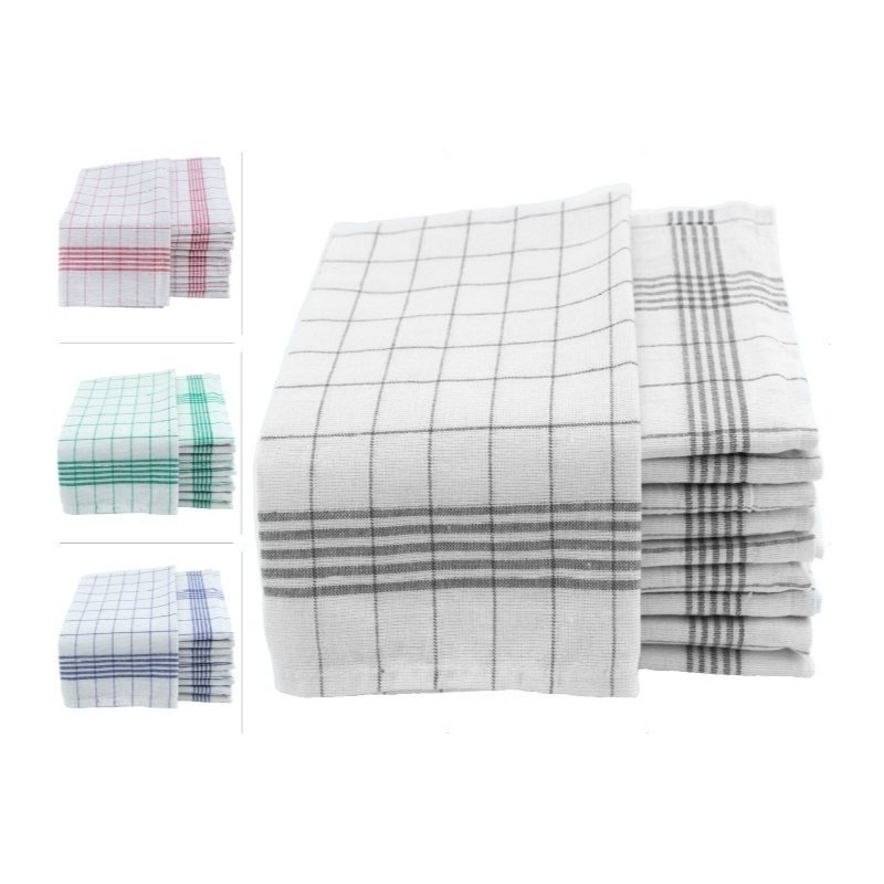 E-shop 10er Set Geschirrtücher 50x70 cm Trockentücher Baumwolle waschbar saugfähig Geschirrtuch zum abtrocknen für die Küche