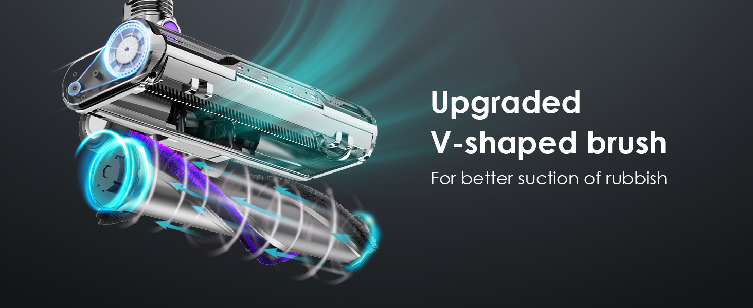 60000PA 65-Minute Cordless Vacuum Cleaner, Wall-Mounted Rechargeable Cordless Vacuum Cleaner, LED Display with Intelligent Digital Indication, 8*2200Mah Battery Capacity, HEPA*3, Telescopic Tube, Flexible Brush Head Adjustment, Suitable for Carpets, Pet Hair And Hardwood Floors