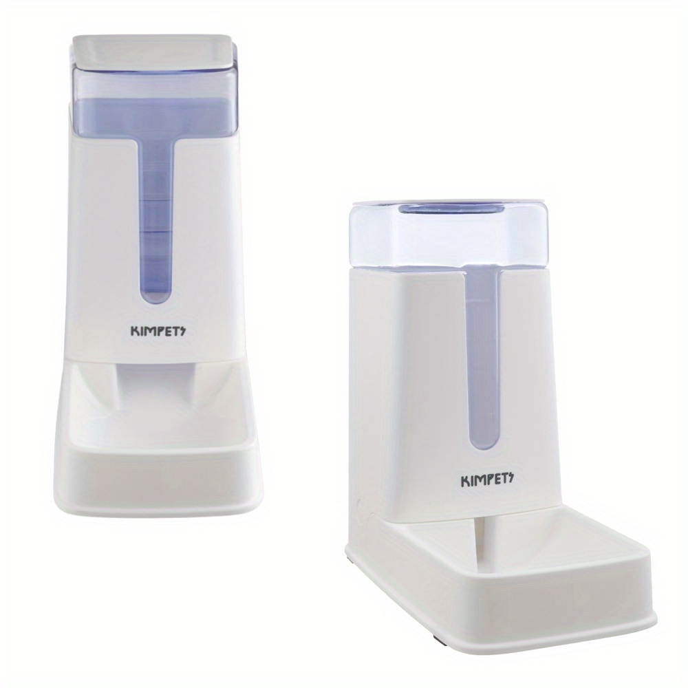 Dog Cat Food Feeder and Waterer Set, 16.5*28.5*31cm Dog Cat Water and Food Dispenser, Pet Water Dispenser Pet Feeder for Small Medium Dogs, Puppy and Cats, 2 PCS/PACK, White