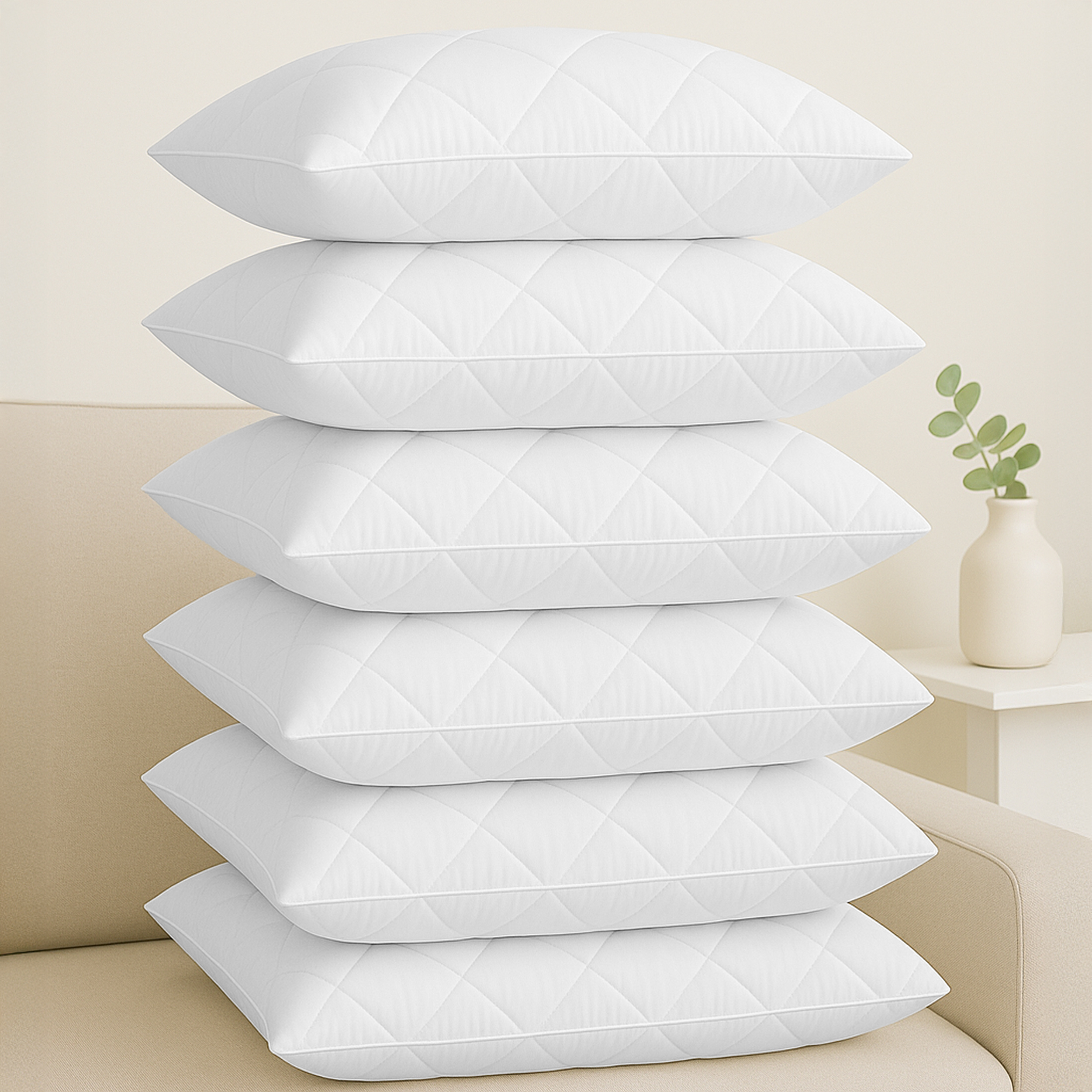 TEMU 6pcs Head Pillow Set Or 6pcss – Ideal As Bed And Decorative Pillows – With Zip Closure For Filling – Perfect As Sofa Or Decorative Pillows For