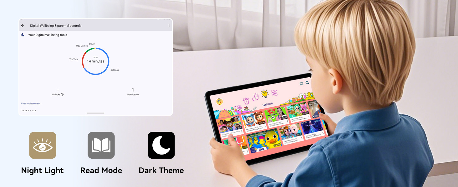 TABWEE T80 Android 15 Tablet with Keyboard - 12 (4+8) GB RAM + 128GB ROM (2TB TF), 10-Inch Tablet, 6000mAh, 5MP + 2MP, Gemini AI, 5G WiFi, GPS, Face ID