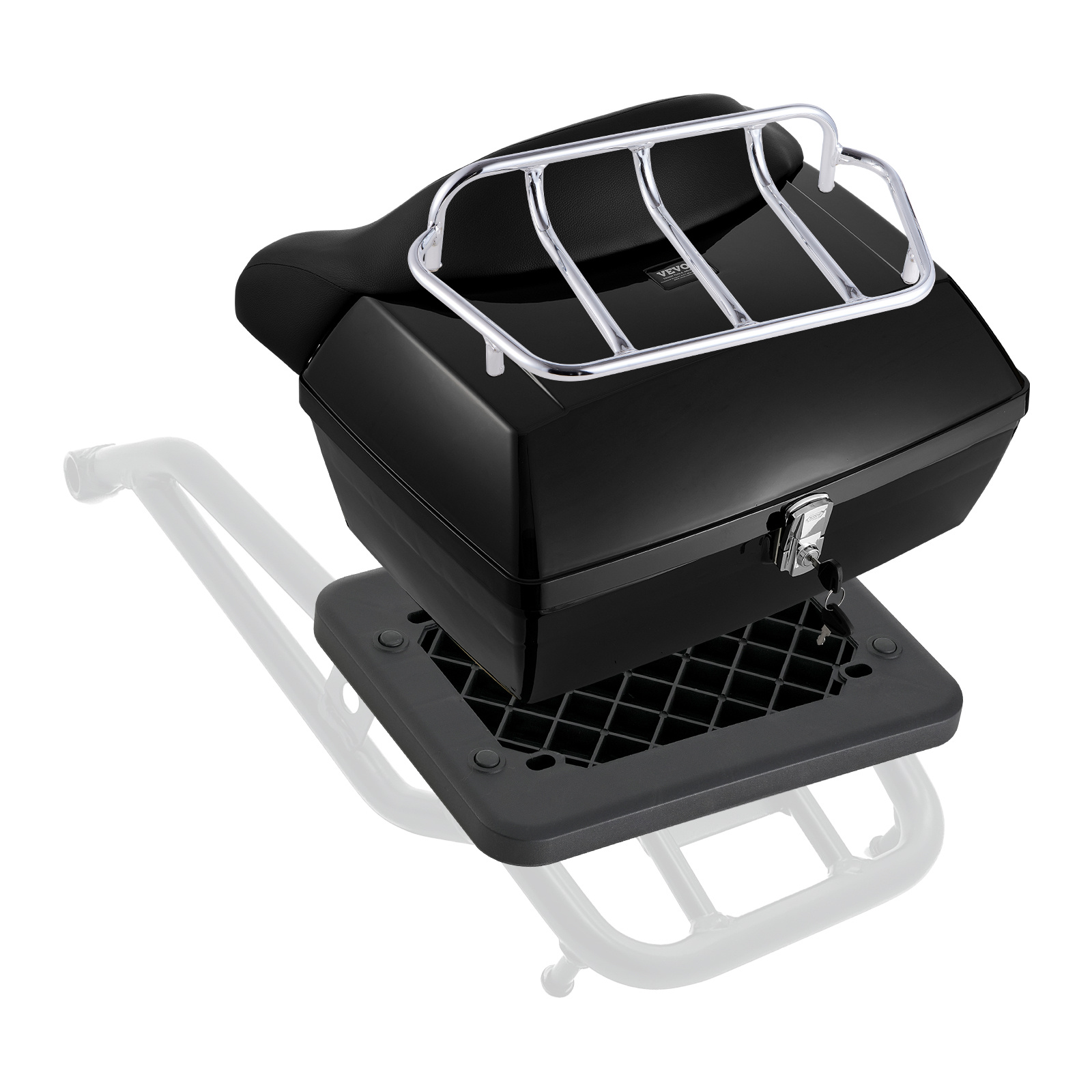 TEMU VEVOR 48L superior de motocicleta universal con panel reflectante