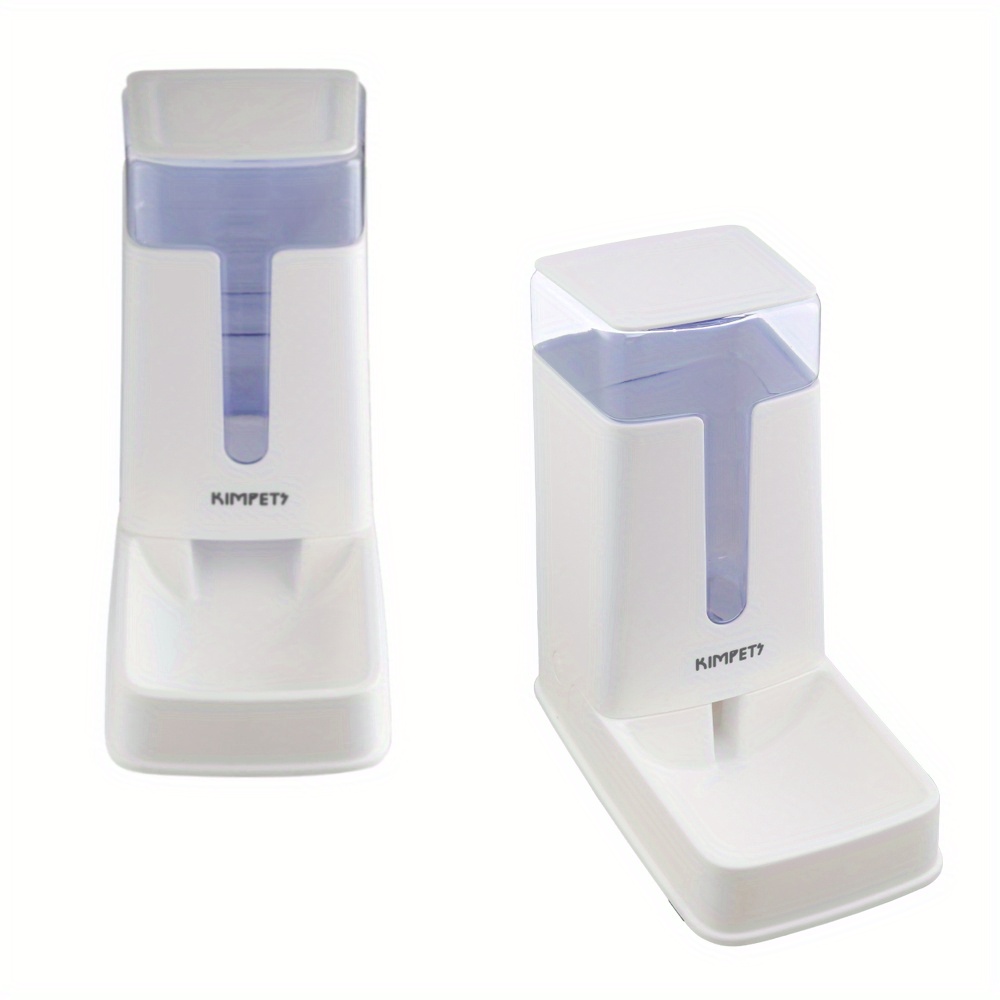 Dog Cat Food Feeder and Waterer Set, 16.5*28.5*31cm Dog Cat Water and Food Dispenser, Pet Water Dispenser Pet Feeder for Small Medium Dogs, Puppy and Cats, 2 PCS/PACK, White