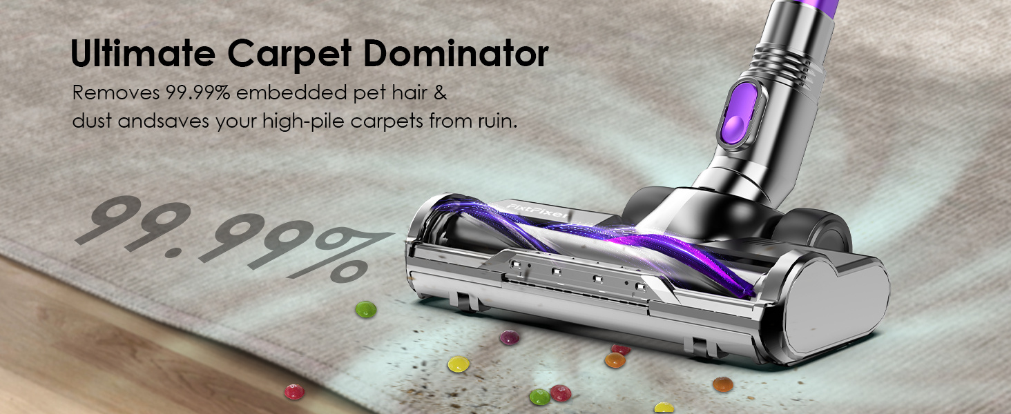 60000PA 65-Minute Cordless Vacuum Cleaner, Wall-Mounted Rechargeable Cordless Vacuum Cleaner, LED Display with Intelligent Digital Indication, 8*2200Mah Battery Capacity, HEPA*3, Telescopic Tube, Flexible Brush Head Adjustment, Suitable for Carpets, Pet Hair And Hardwood Floors