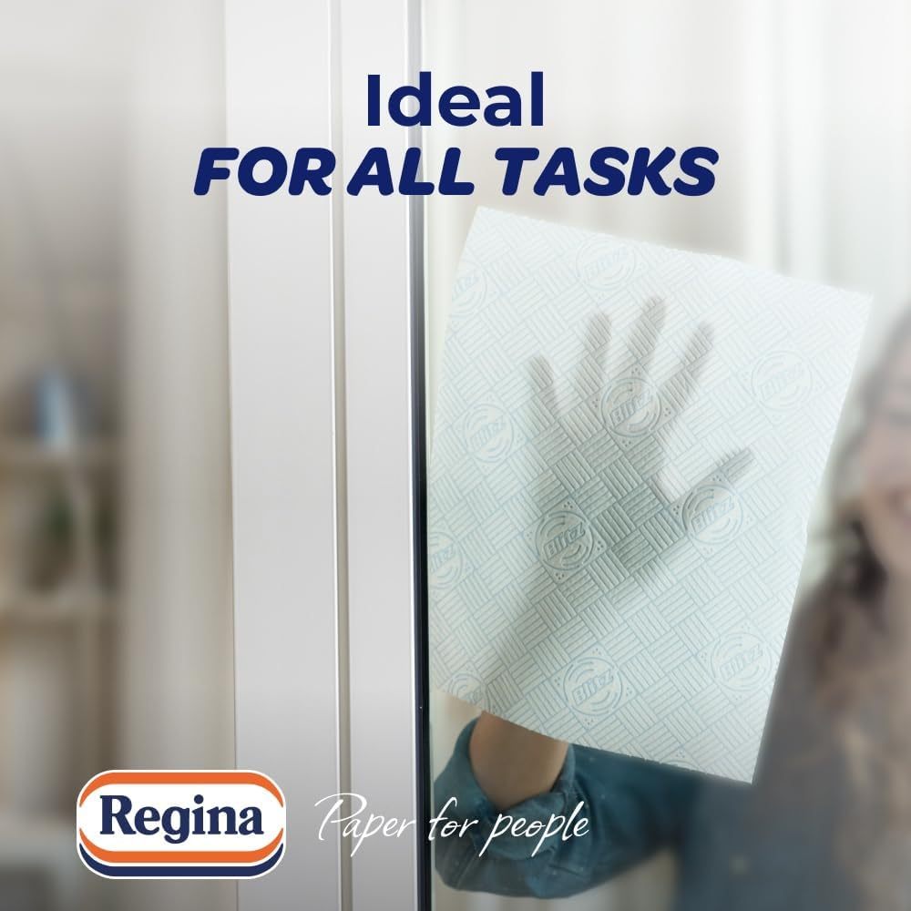 TEMU Regina Blitz Household Towels – 12 Packs, 3-ply Kitchen Rolls, 70 Sheets Each, 60% Larger Sheets