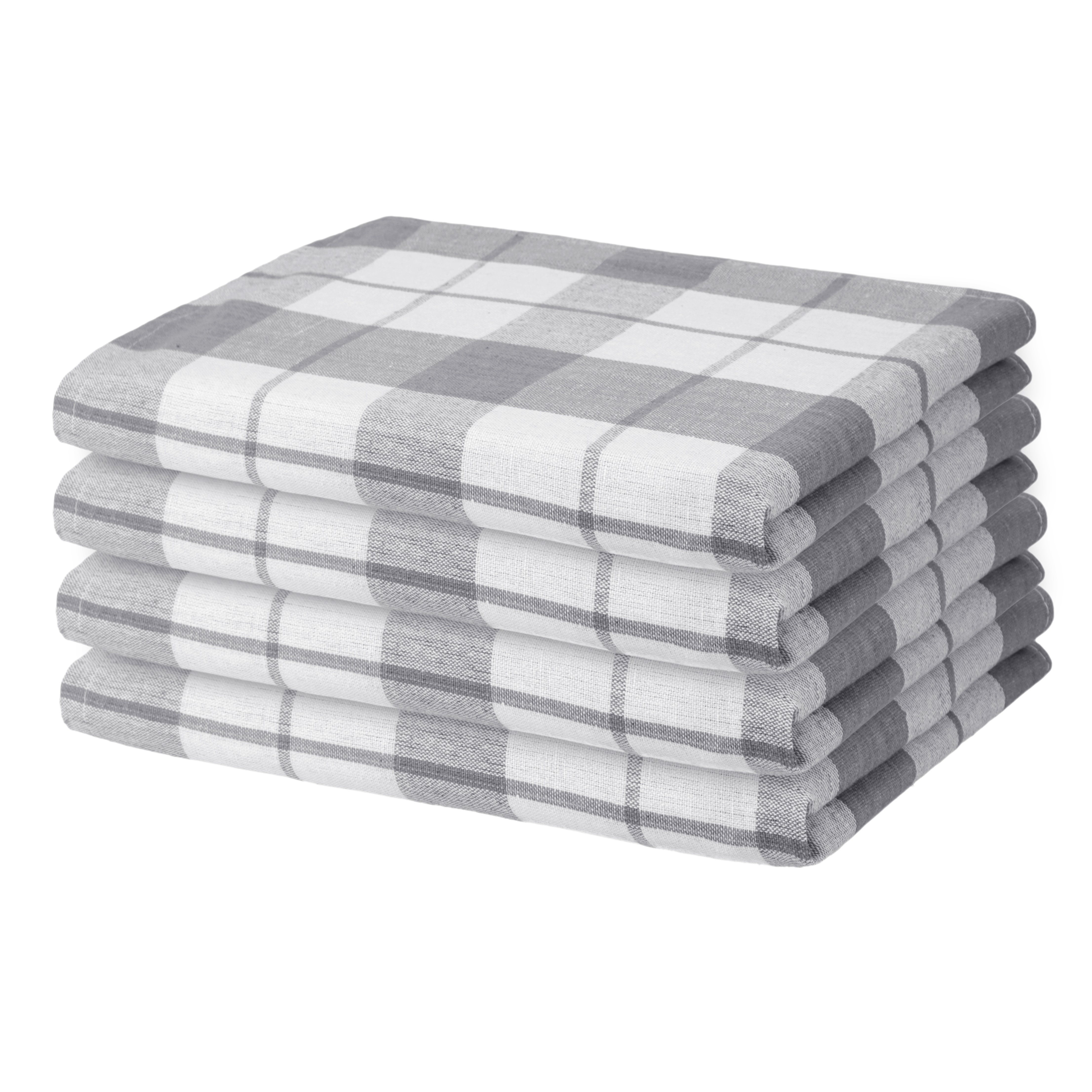 4pcs Set Of Dish Towels 50x70 Cm Checkered Kitchen Towels Washable Absorbentmodern Dish Towel For Drying