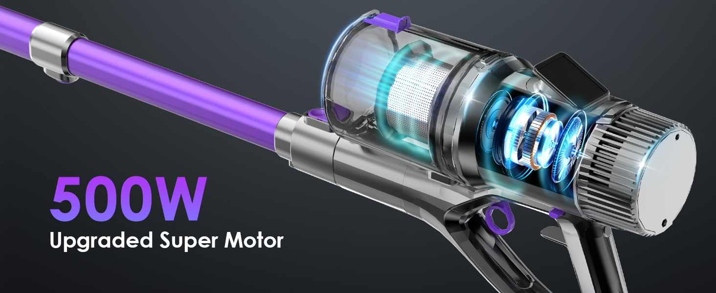 60000PA 65-Minute Cordless Vacuum Cleaner, Wall-Mounted Rechargeable Cordless Vacuum Cleaner, LED Display with Intelligent Digital Indication, 8*2200Mah Battery Capacity, HEPA*3, Telescopic Tube, Flexible Brush Head Adjustment, Suitable for Carpets, Pet Hair And Hardwood Floors