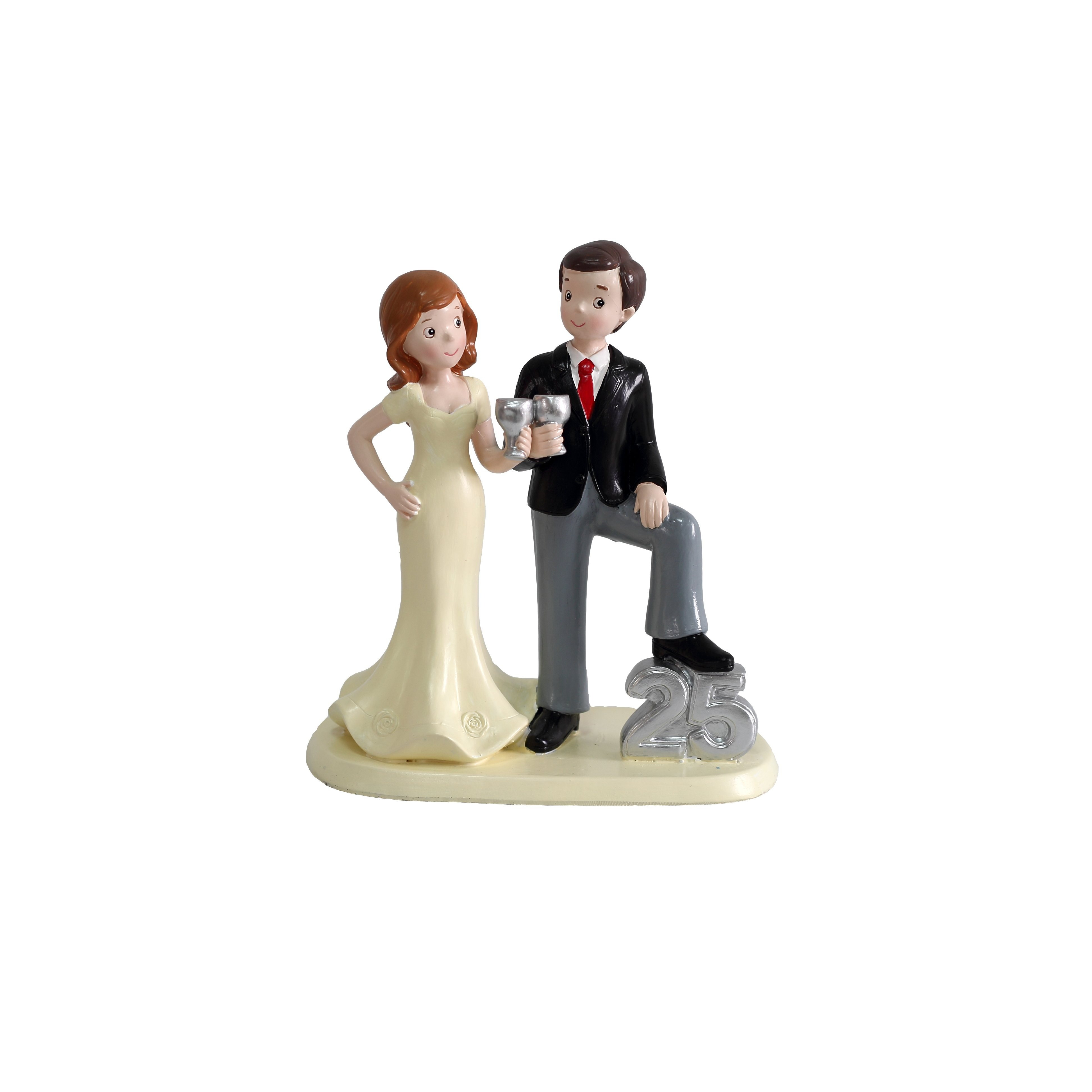 TEMU Figura novios 25 aniversario Copas - Figuras de Plata 25º Aniversario