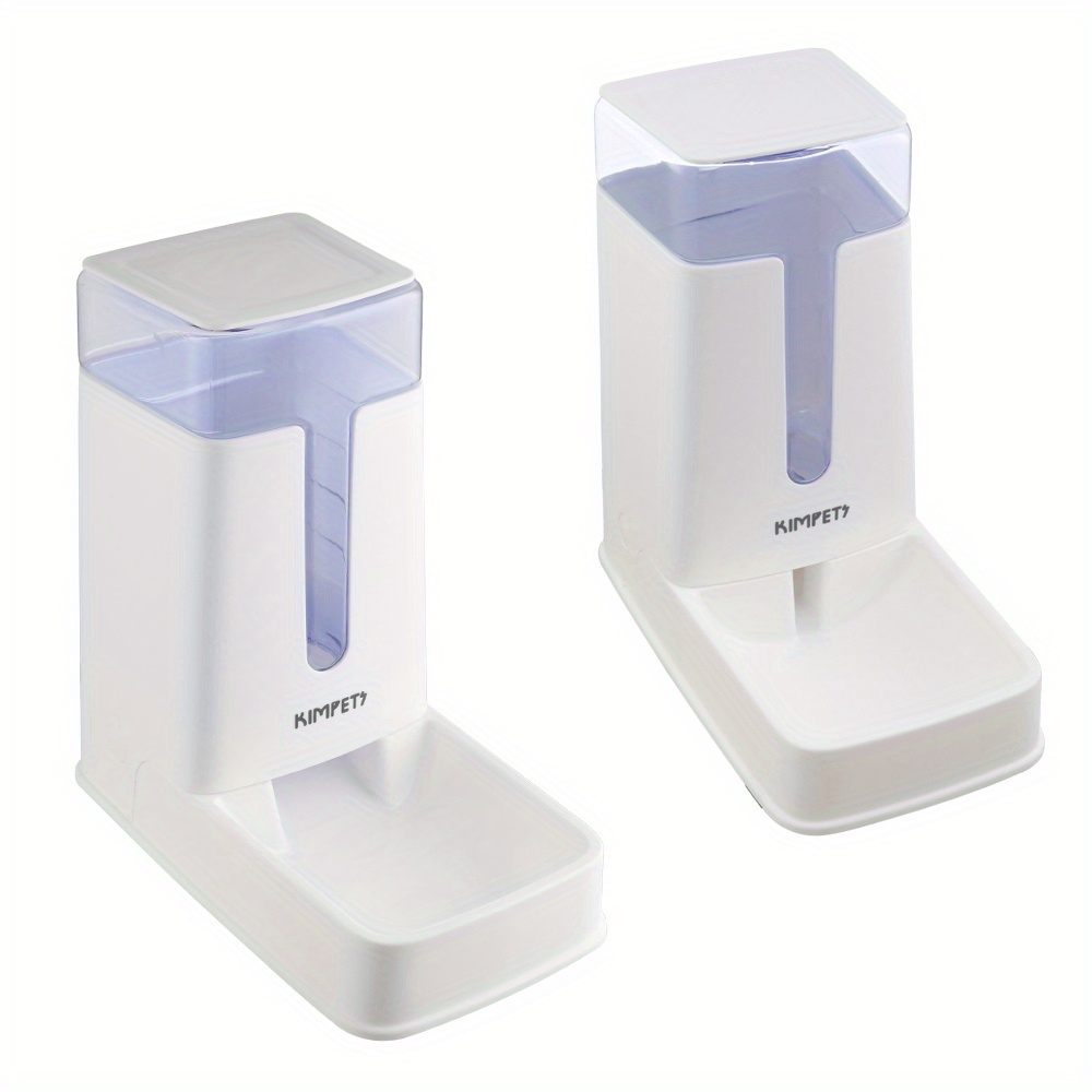 Dog Cat Food Feeder and Waterer Set, 16.5*28.5*31cm Dog Cat Water and Food Dispenser, Pet Water Dispenser Pet Feeder for Small Medium Dogs, Puppy and Cats, 2 PCS/PACK, White