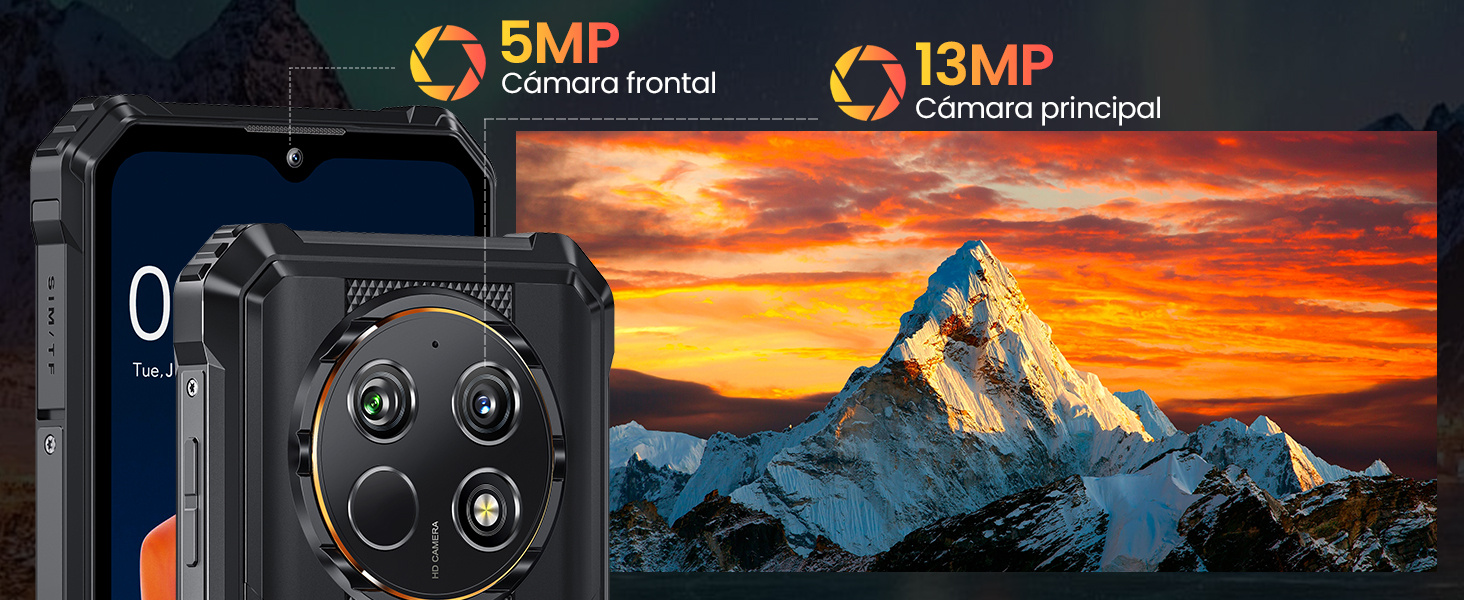 OUKITEL WP28E Rugged Smartphone Android 14-10600mAh Mobile Phones, 16GB + 64GB/1TB, 6.52