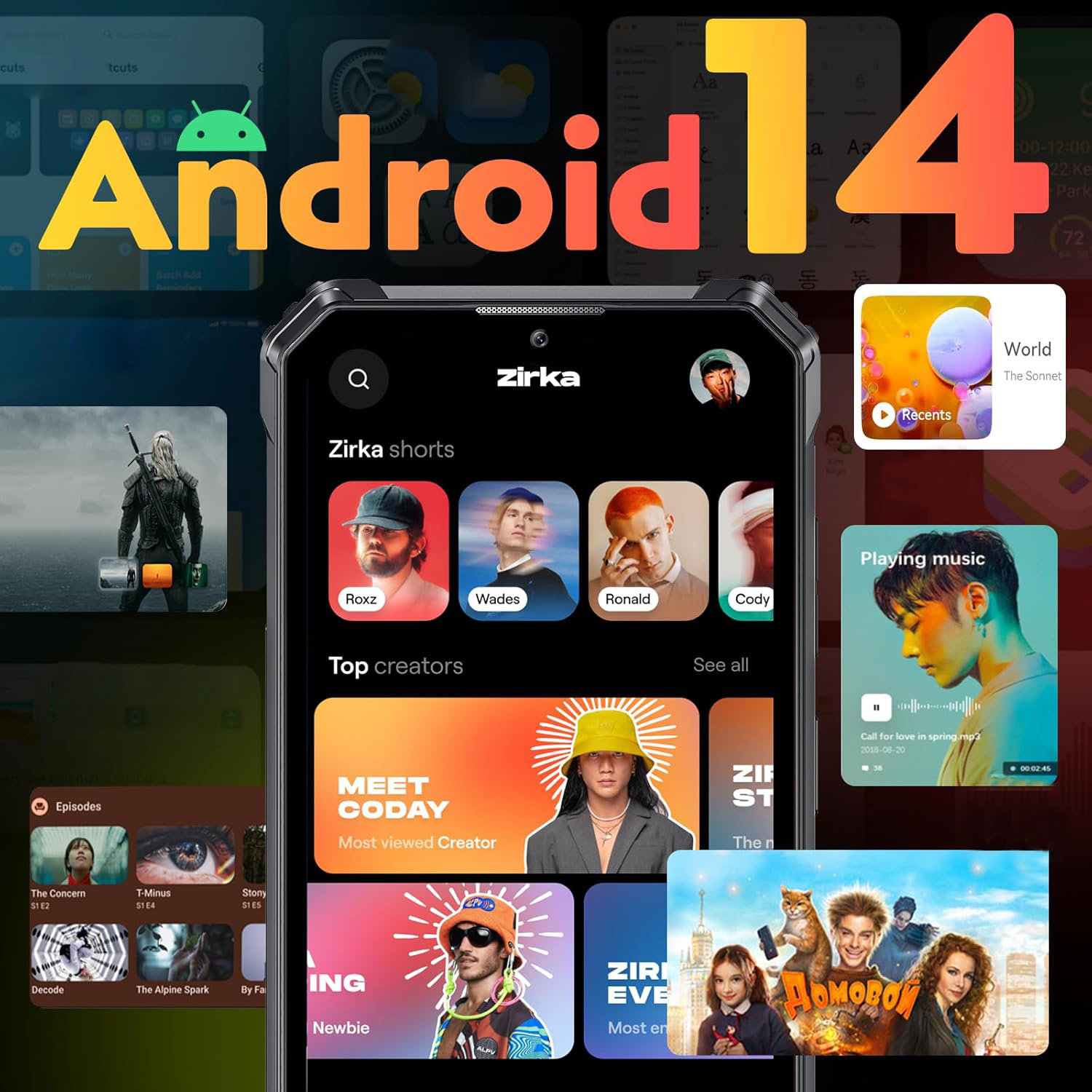 OUKITEL WP28E Rugged Smartphone Android 14-10600mAh Mobile Phones, 16GB + 64GB/1TB, 6.52