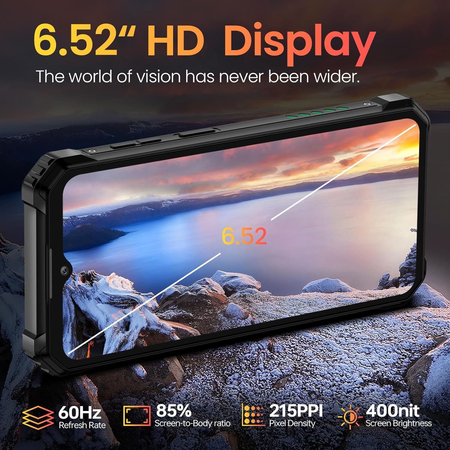 OUKITEL WP28E Rugged Smartphone Android 14-10600mAh Mobile Phones, 16GB + 64GB/1TB, 6.52