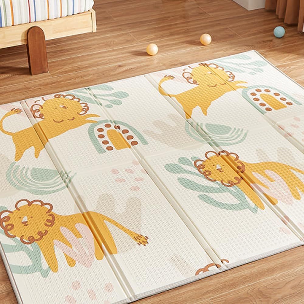 Evolutionaire Baby Speelmat 175x150cm, Opvouwbaar en Waterdicht Zachte en Kleurrijke Grote Baby Mat, Extra Dik, Compacte Baby Speelkleed, Makkelijk Op te Bergen