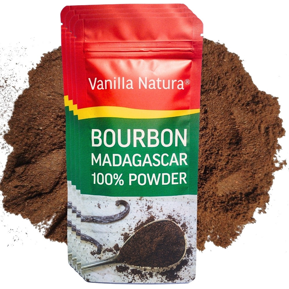 E-shop 100g • 100 % Madagaskar Bourbon-Vanillepulver aus gemahlenen Schoten • Vanillepulver in Premium-Qualität • Lange Haltbarkeit • Prestige-Auswahl