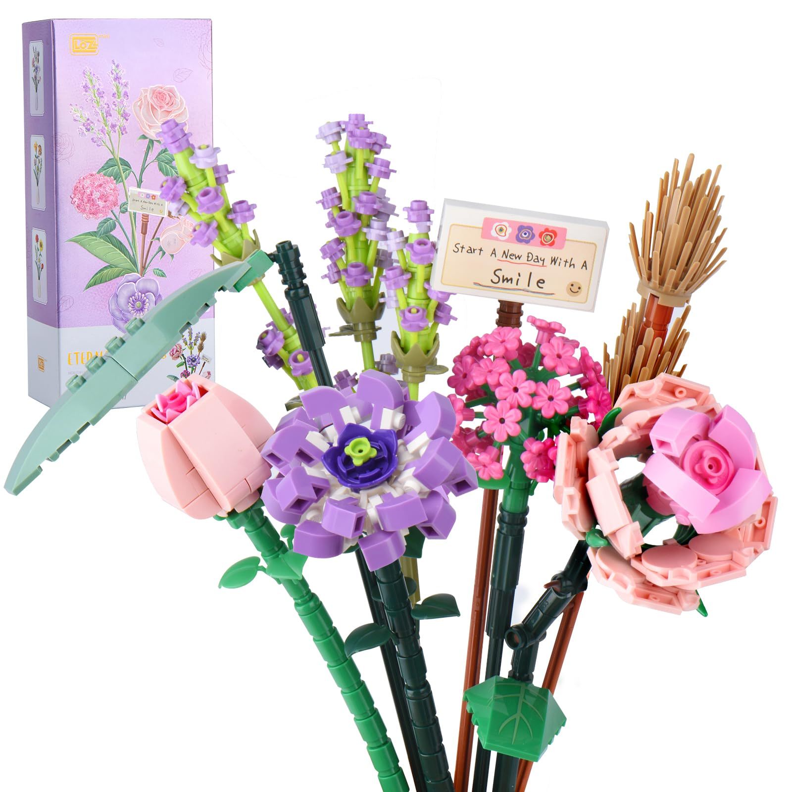 E-shop Blumenstrauß-Bausatz, Kunstblumen, Baustein-Blumen, Blumenstrauß-Baukasten, Valentinstag-Spielzeuggeschenke, Geburtstagsgeschenke