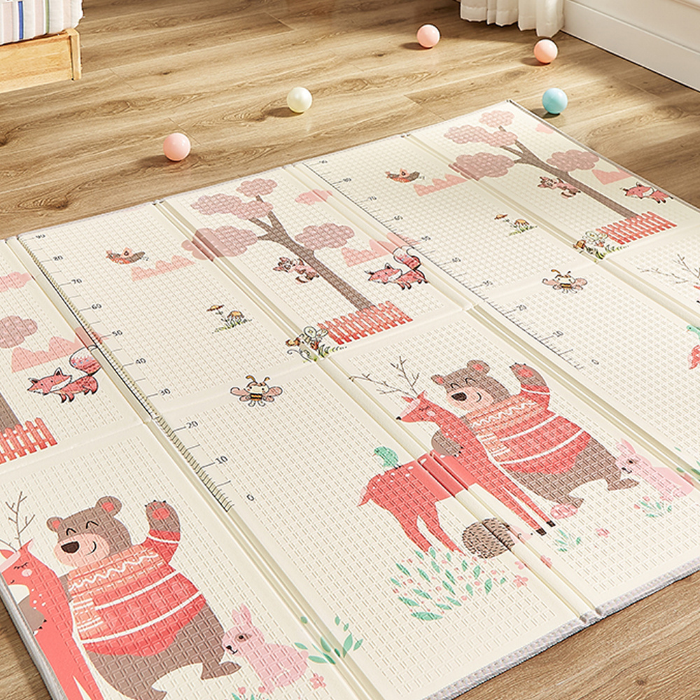 TEMU Tapis de jeu pliable pour bébé, tapis de sol imperméable pour bébé, surface de jeu 1 cm d'épaisseur, rangement facile