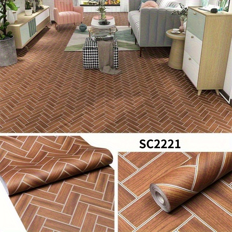 TEMU Vinyl Flooring Self Adhesive Floor Plank Tile Peel And Stick On Floor Tiles Wood Effect Waterproof Non-slip For Bathroom Kitchen Flooring