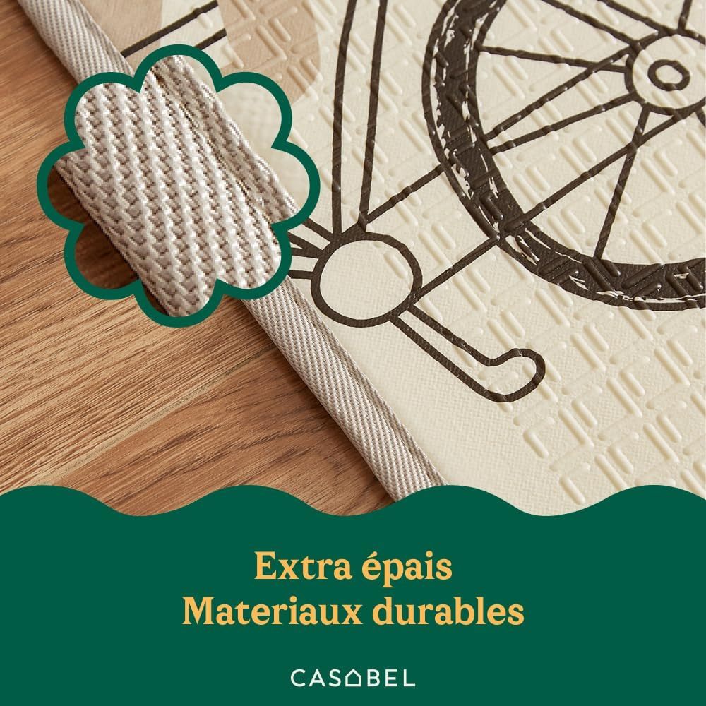 Evolutionaire Baby Speelmat 175x150cm, Opvouwbaar en Waterdicht Zachte en Kleurrijke Grote Baby Mat, Extra Dik, Compacte Baby Speelkleed, Makkelijk Op te Bergen