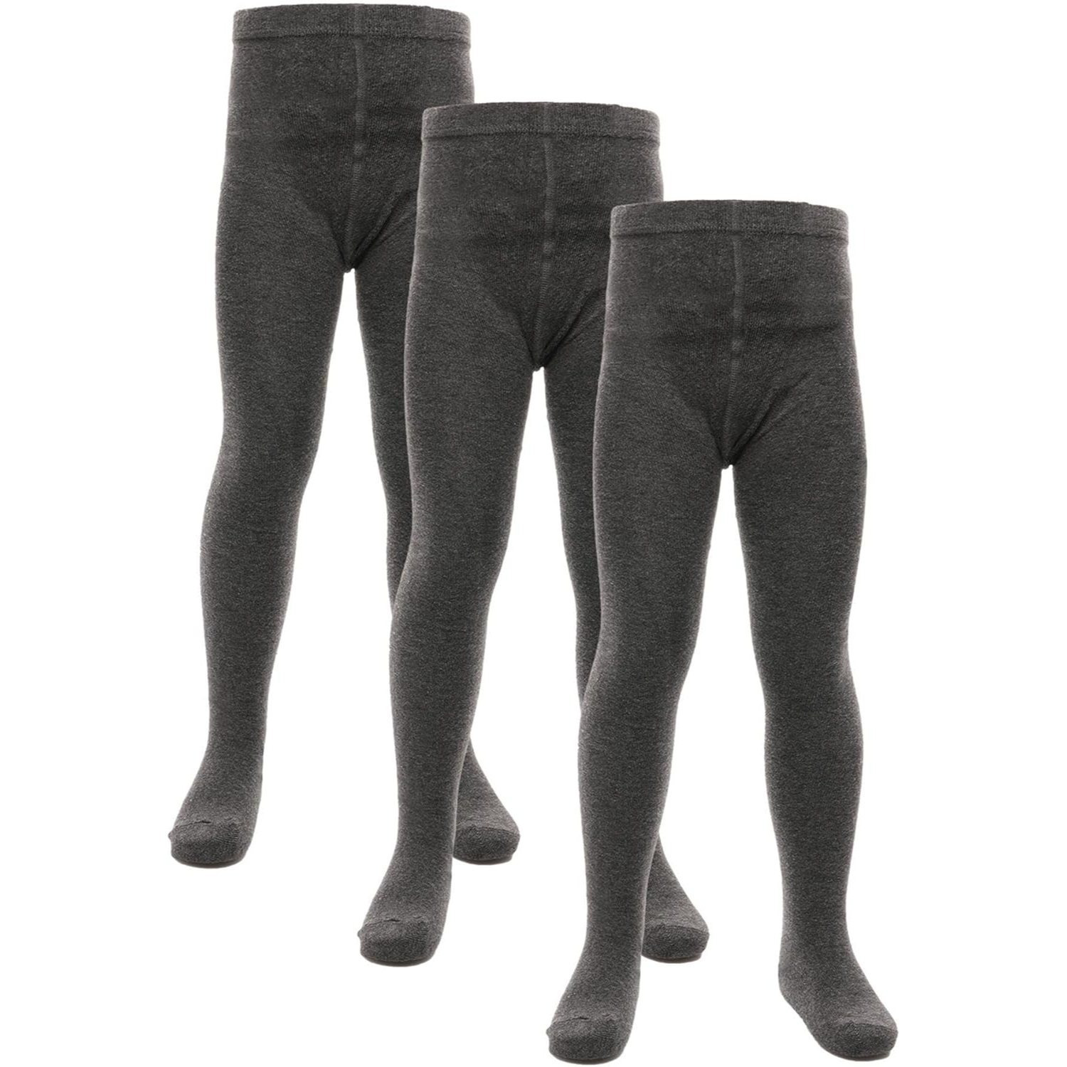 TEMU 3 / 6 / 12 Pack Girls Tights For School And Everyday Wear 3-12 Years, Comfortable, Stretchy, Breathable Tights For Girls In Black Grey School