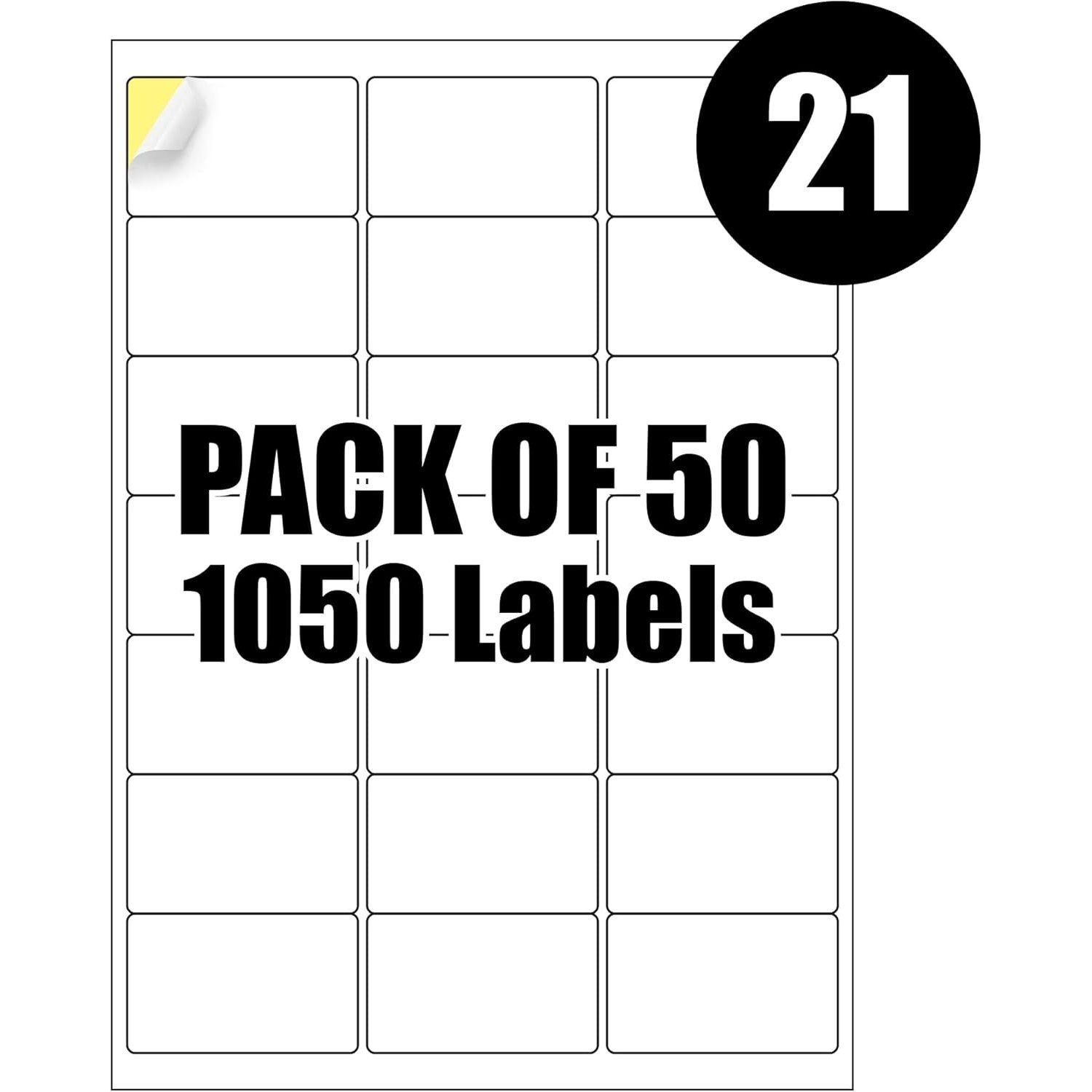 TEMU 1050 Self-adhesive Address Labels 21 Labels Per A4 Sheet, 50 Sheets White Mailing Labels Compatible With Inkjet & Laser Printers | Ideal For