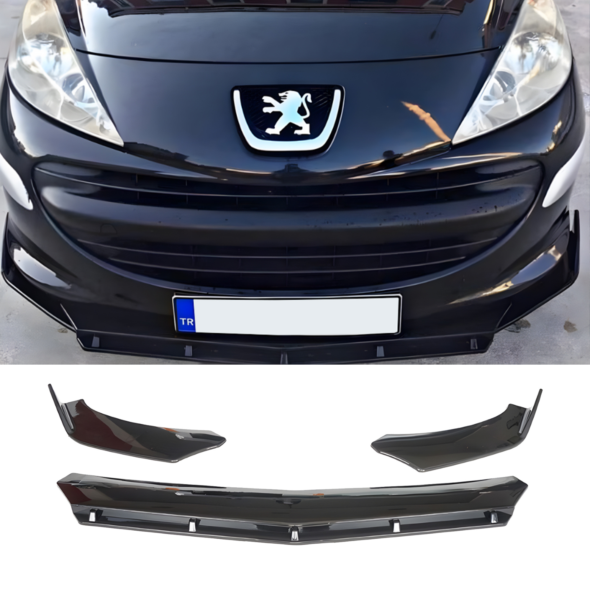 TEMU Front Bumper Lip Wrap For 2006 - 2012 Br Model 3pcs All Car Adjustable Universal Car Tuning Body Part Body Kit